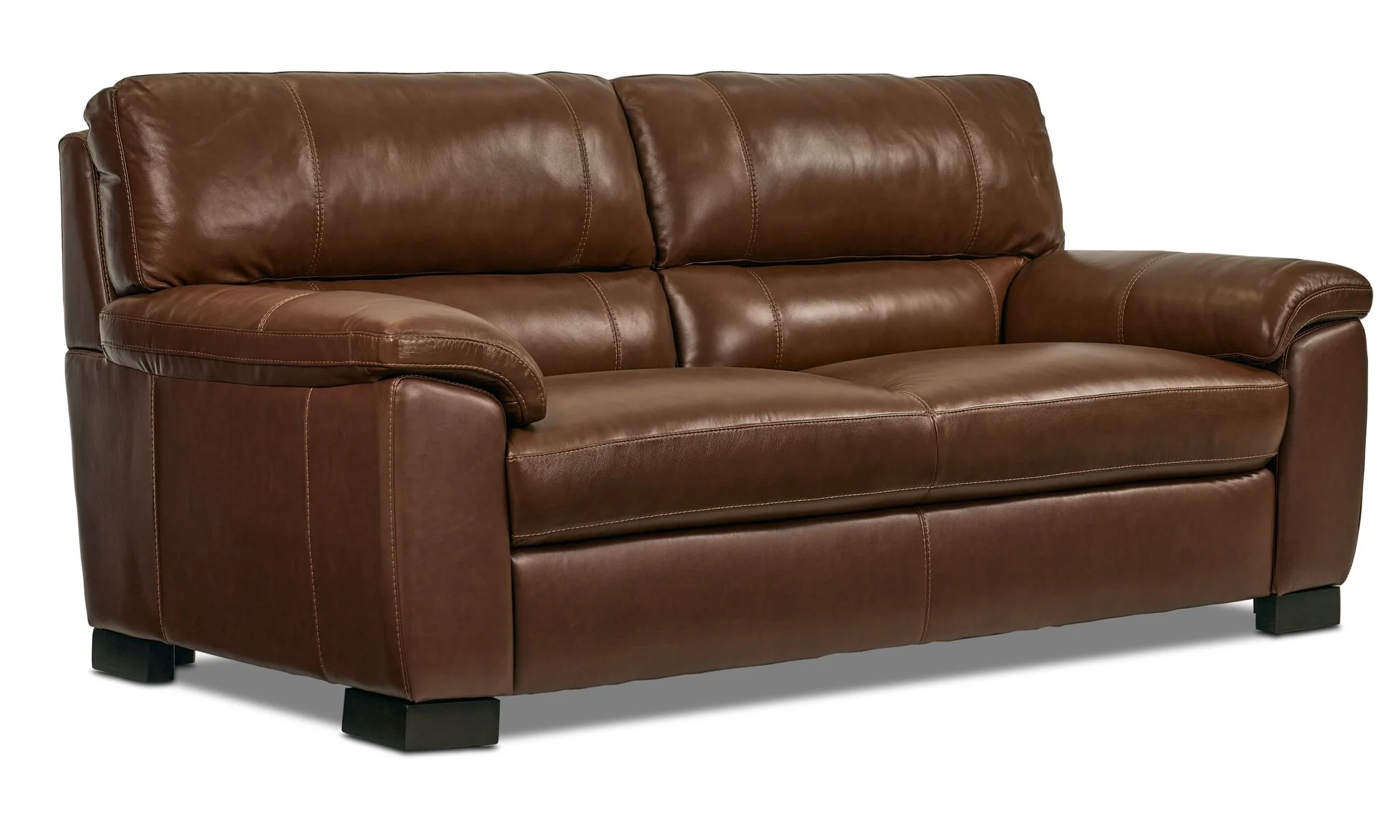 Maddox Leather Sofa and Loveseat Set - Cognac - Image 2