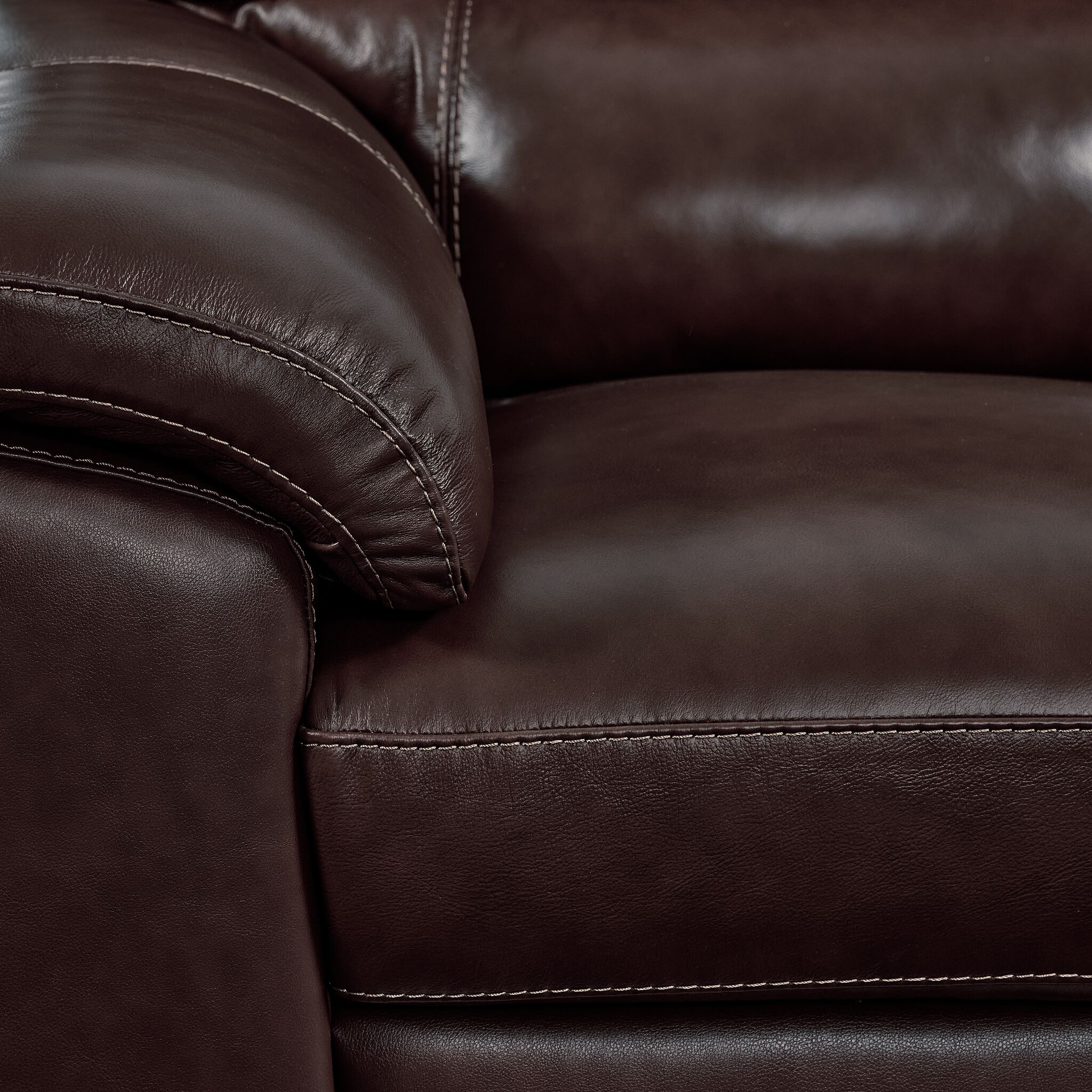 Maddox Leather Sofa - Dark Brown - Image 3