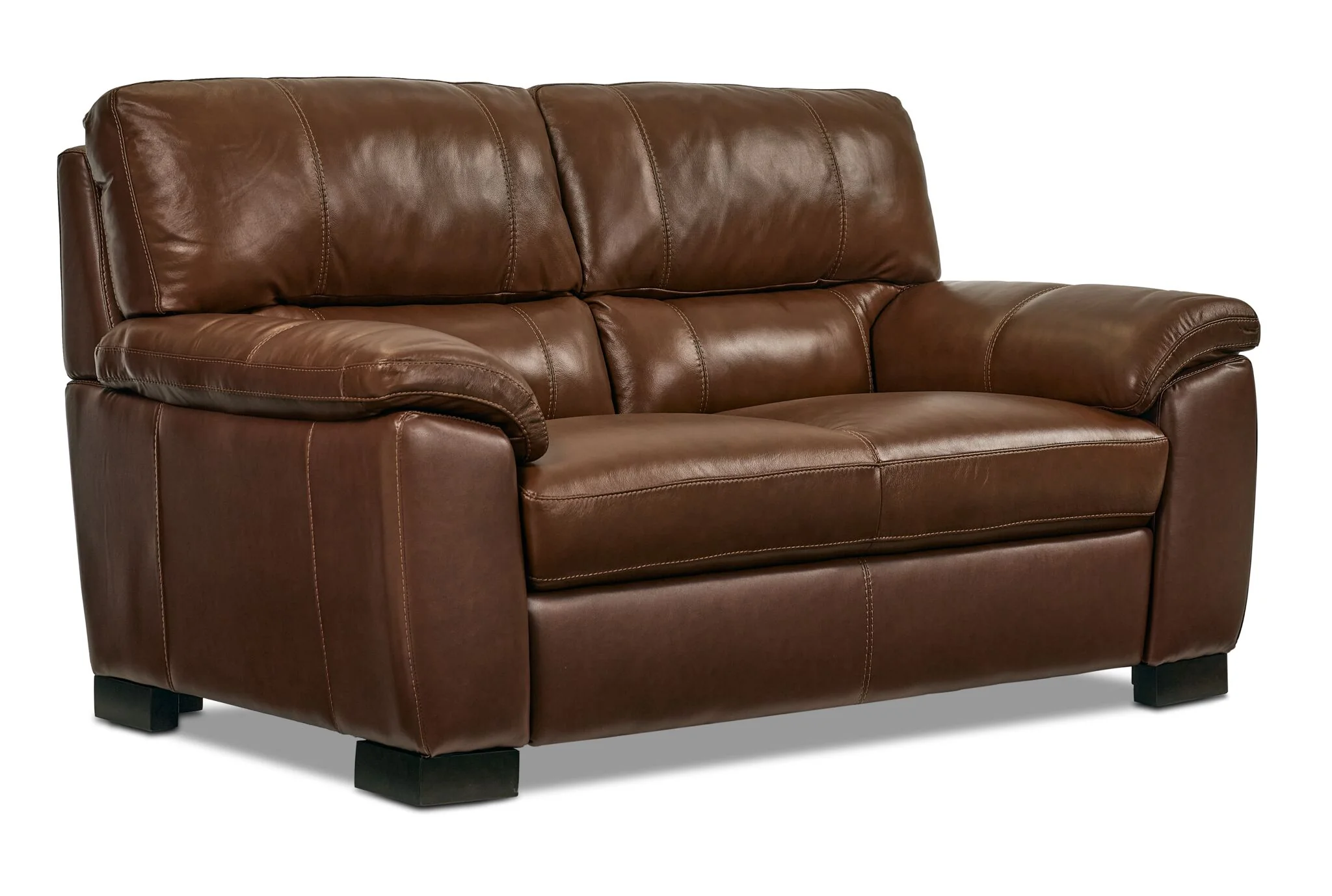 Maddox Leather Sofa, Loveseat and Chair Set - Cognac - Image 3