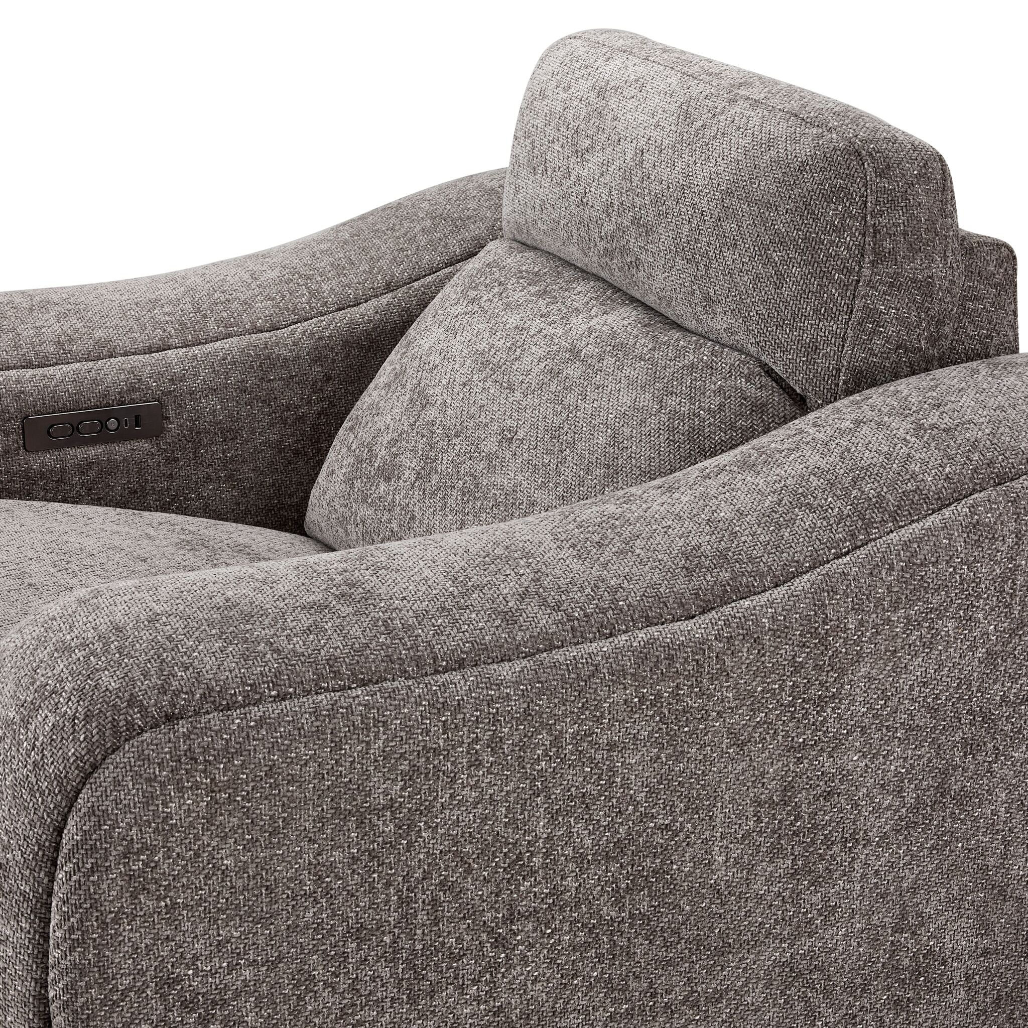 Madison Dual Power Recliner - Brown - Image 5