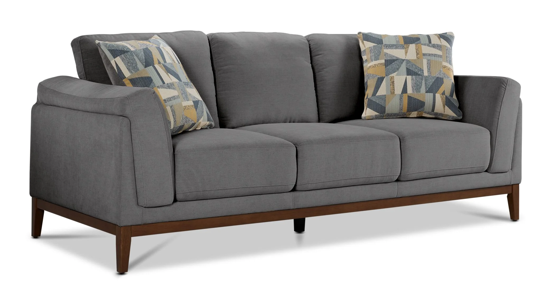 Madrid Sofa and Loveseat Set - Grey - Image 2
