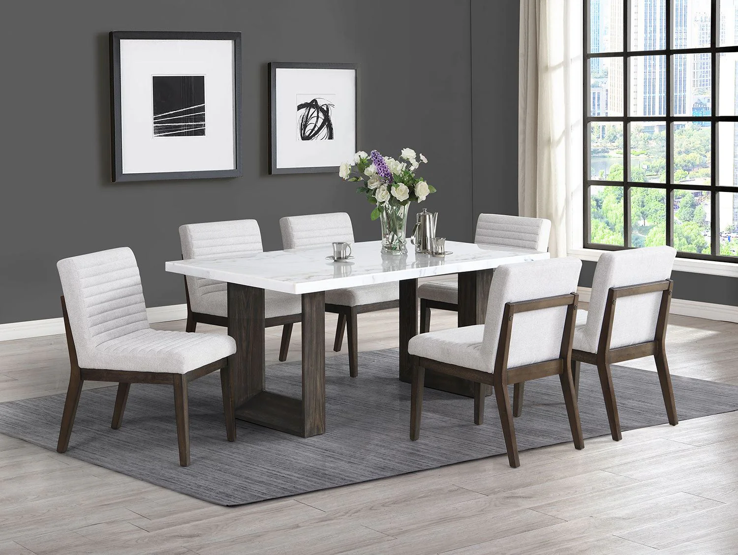 Maeve Dining Chair - Beige, Espresso - Image 2