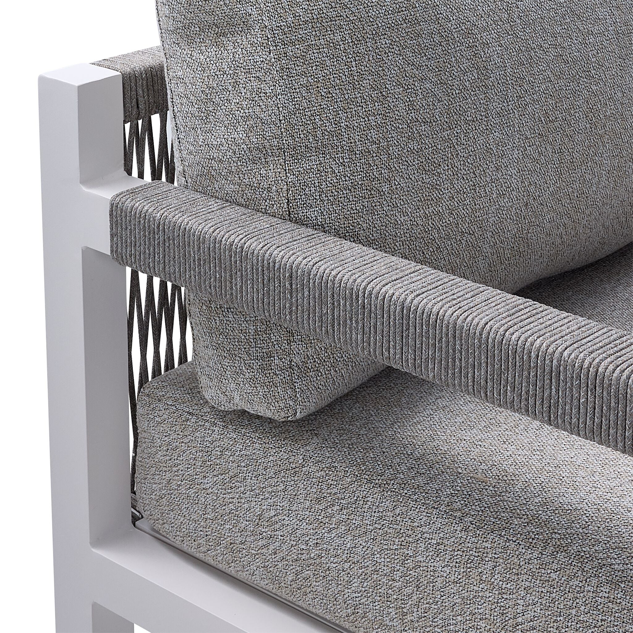 Malibu Outdoor Sofa - White, Grey - Image 3