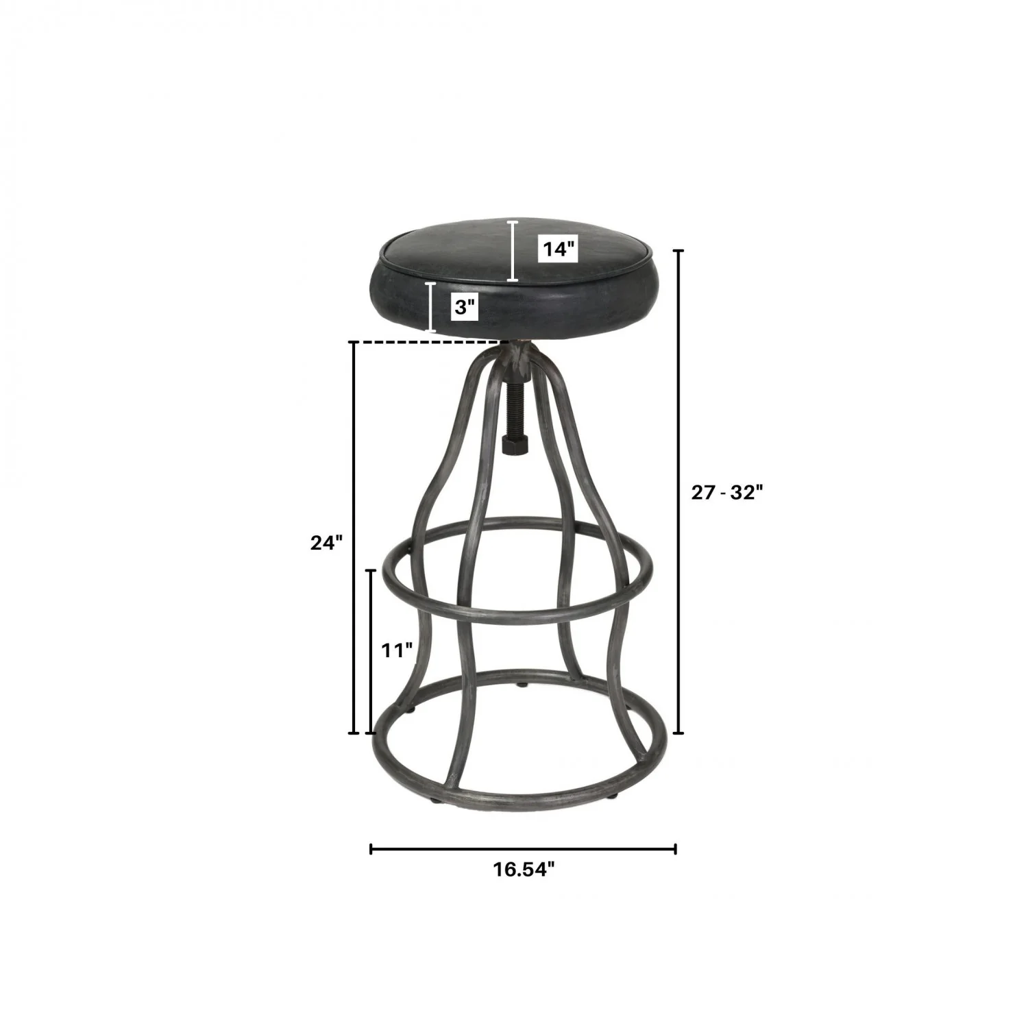 Maloe Leather Bar Stool - Black - Image 12