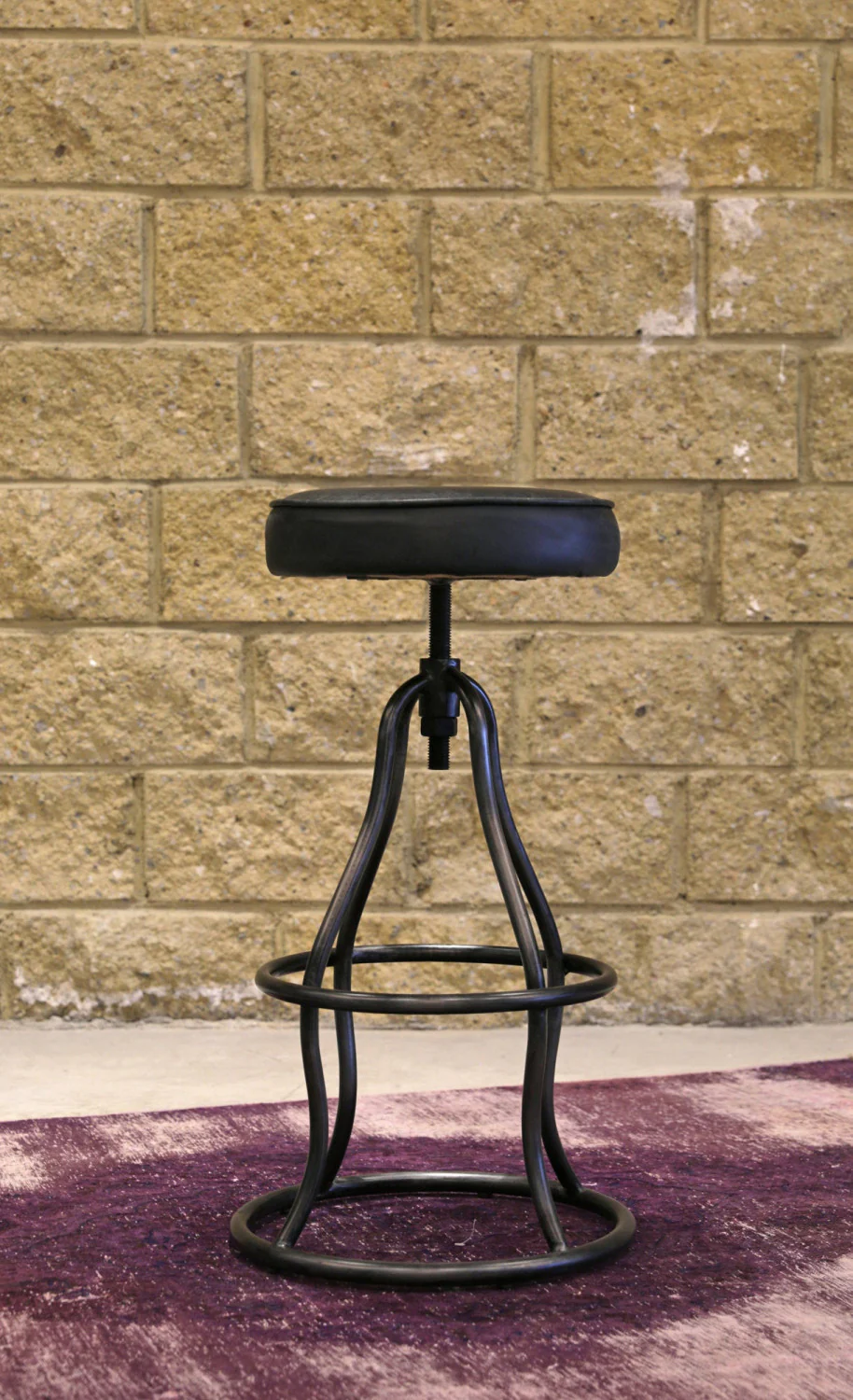 Maloe Leather Bar Stool - Black - Image 5