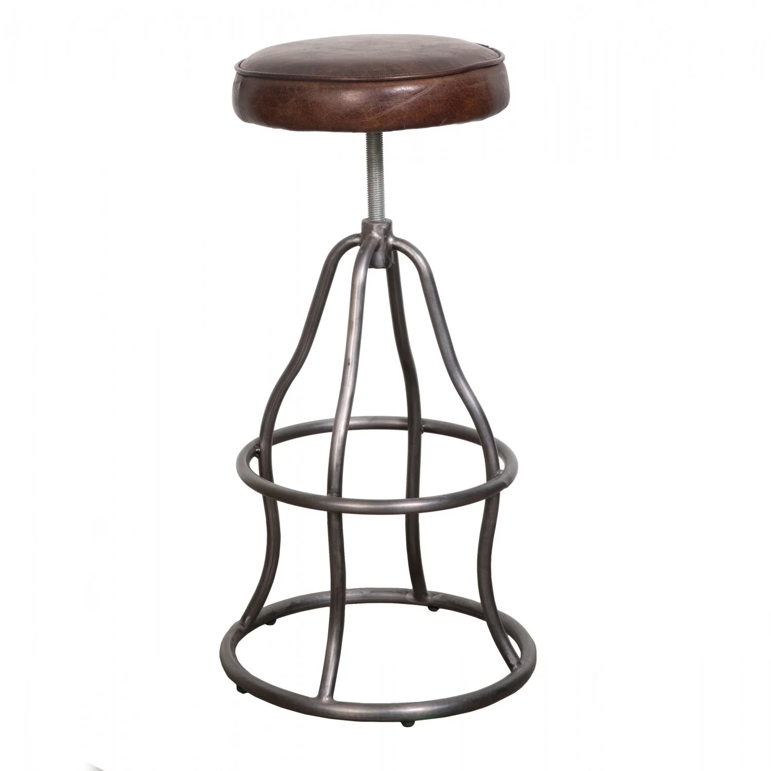 Maloe Leather Bar Stool - Vintage Brown - Image 2