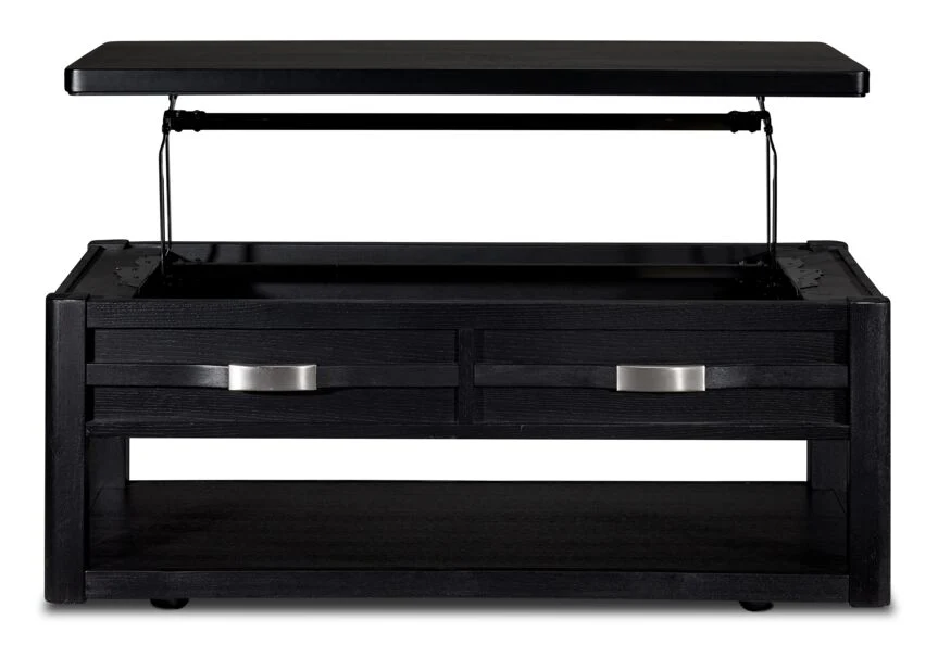Manila 48" Lift-Top Coffee Table - Black - Image 4
