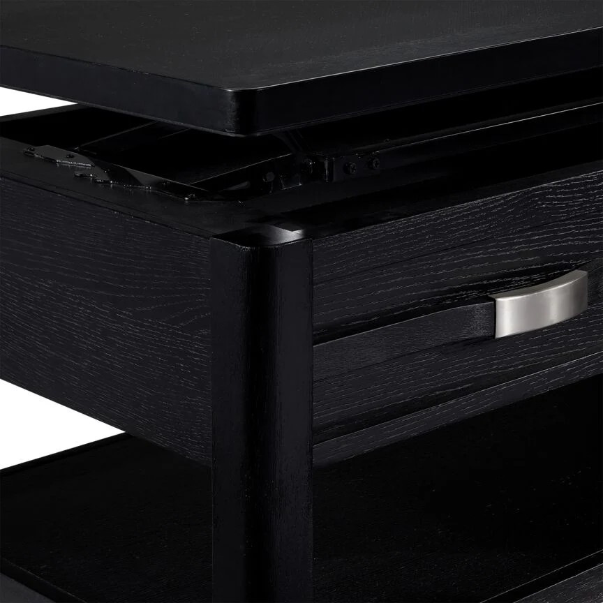 Manila 48" Lift-Top Coffee Table - Black - Image 5