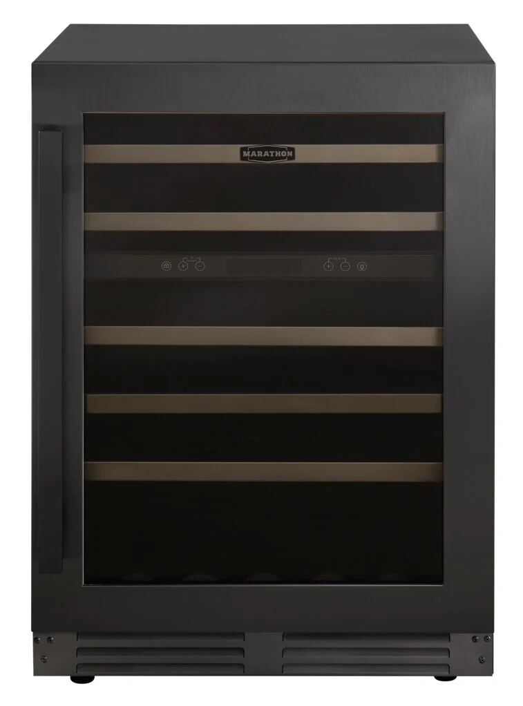 Marathon 24" Black Steel Dual Zone Undercounter Wine Cellar (5.4 cu. ft.) - MWC56-DBLS - Image 2