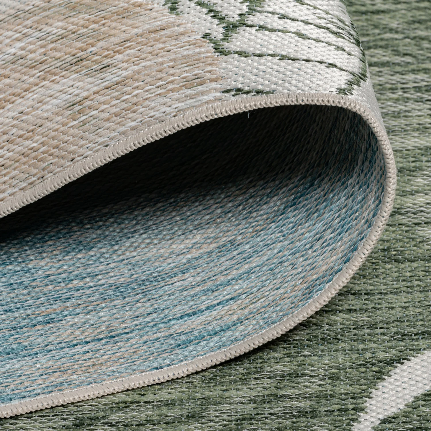 Marbella Floral Outdoor Rug - 8' x 10' - Green - Image 4