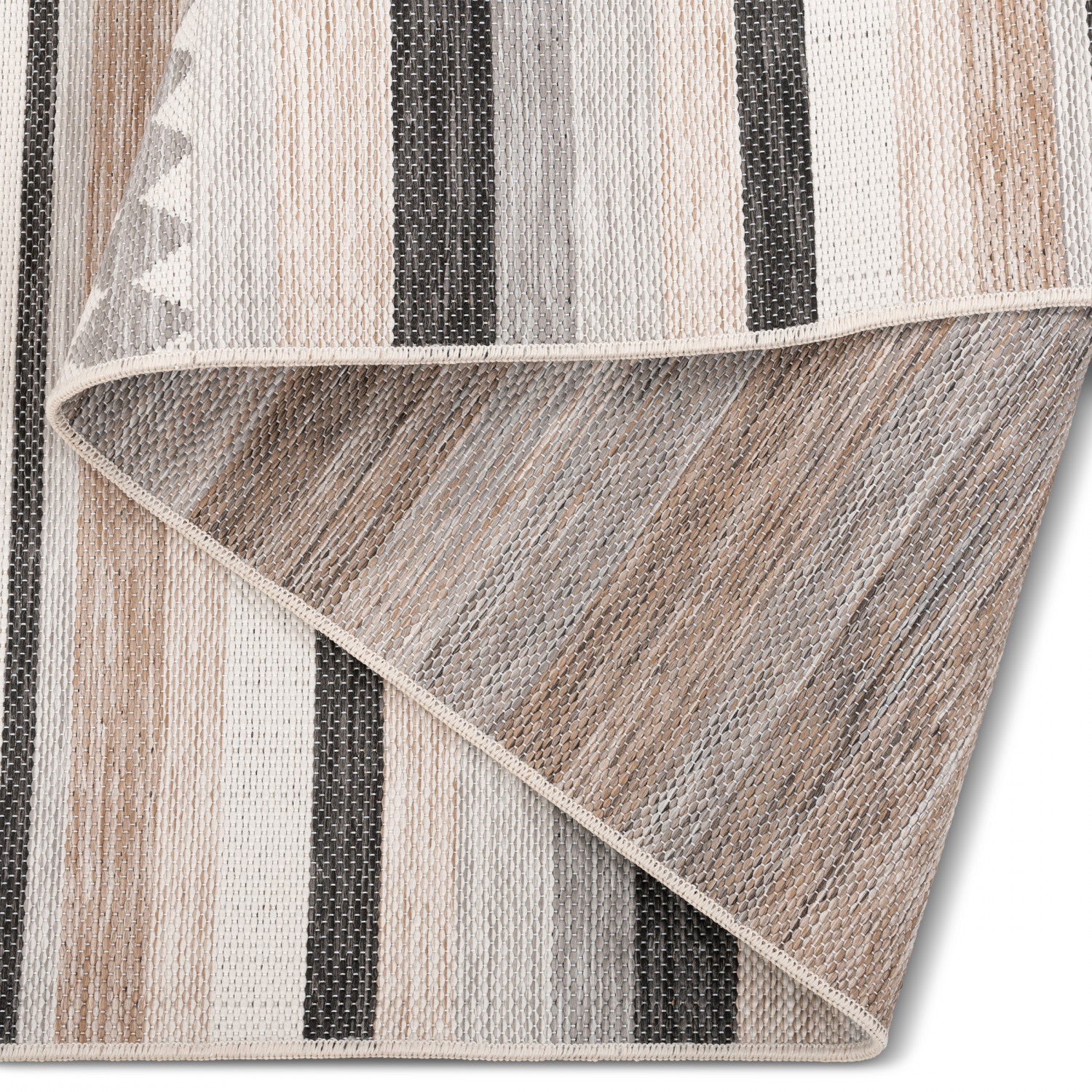 Marbella Modern Outdoor Rug - 6' x 9' - Grey/Black - Image 5