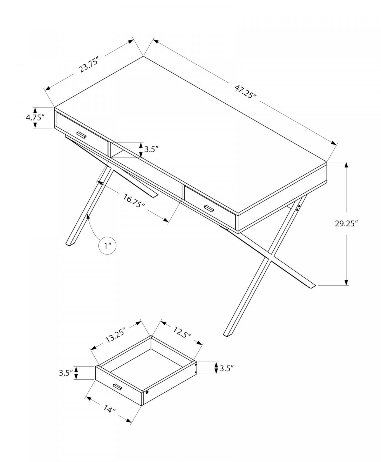 Marek Desk - Grey - Image 3