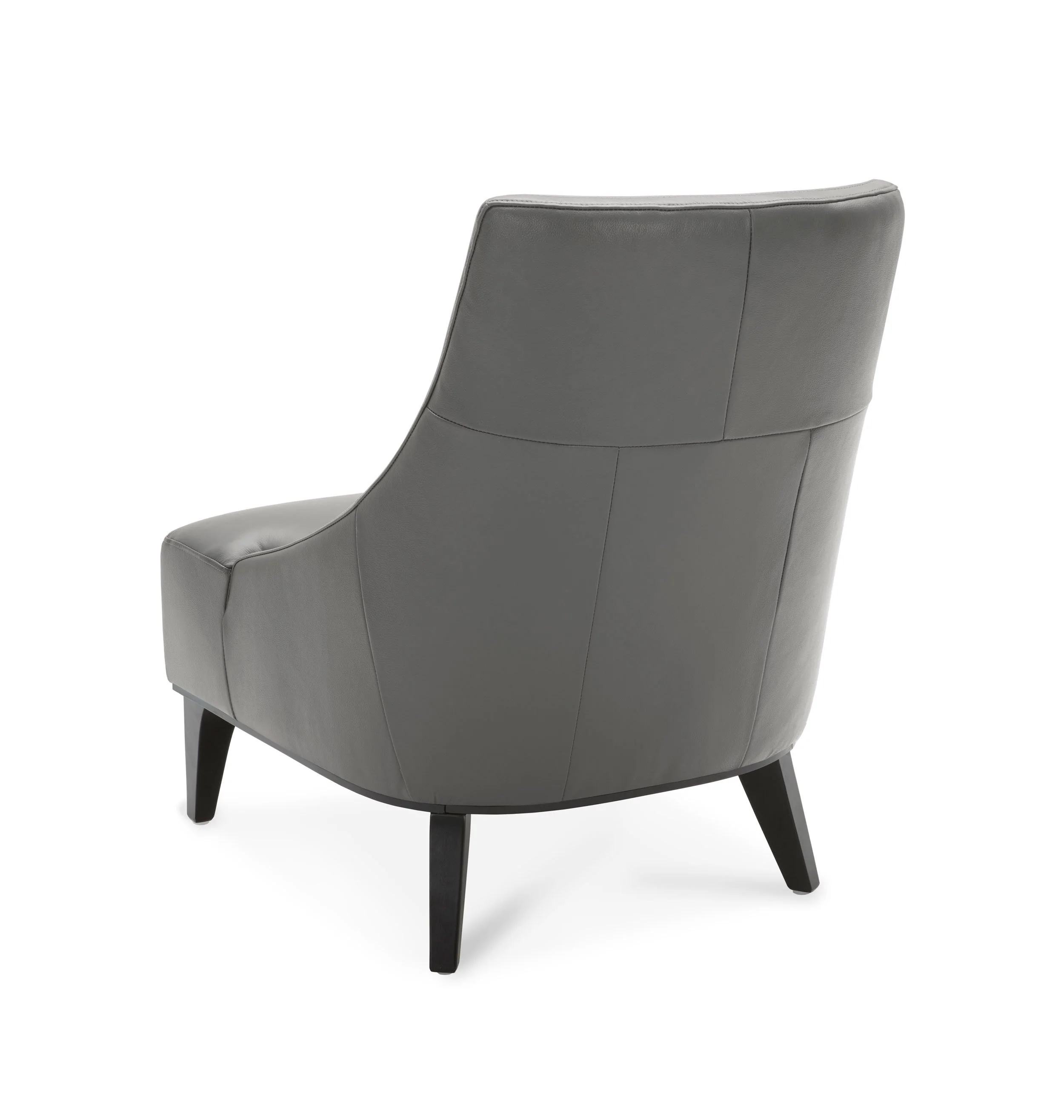 Marquise Leather Slipper Chair - Light Grey - Image 4
