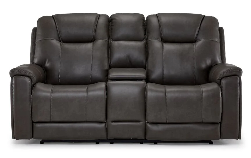 Matrix Triple Power Reclining Loveseat with Console - Smoke - Image 3
