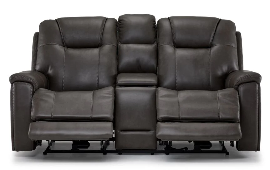 Matrix Triple Power Reclining Loveseat with Console - Smoke - Image 4