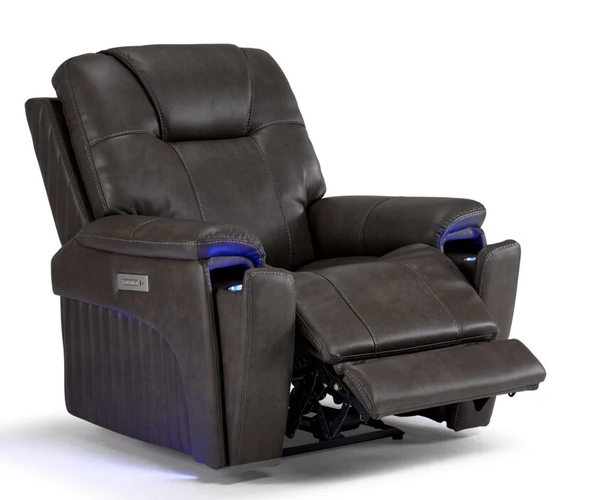 Matrix Triple Power Reclining Sofa and Chair Set - Smoke - Image 3