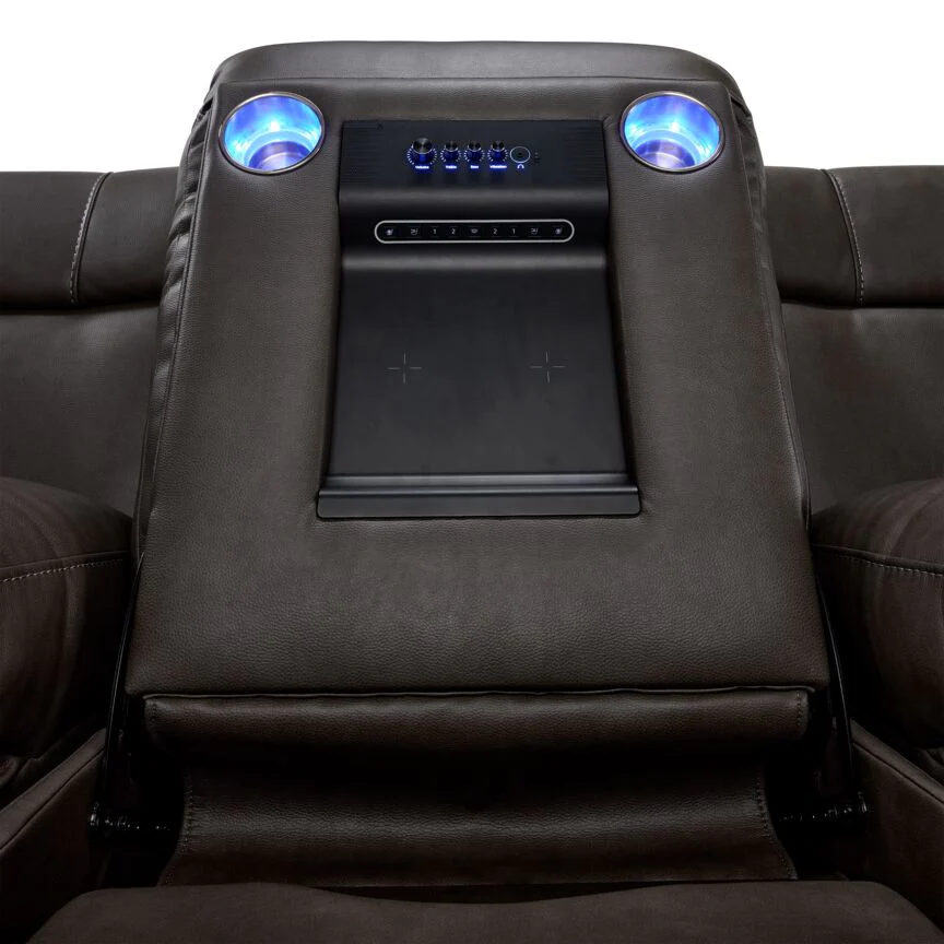 Matrix Triple Power Reclining Sofa and Loveseat Set - Smoke - Image 5
