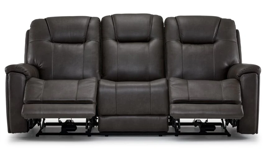 Matrix Triple Power Reclining Sofa with Multimedia System, Heat and Air Massage - Smoke - Image 5