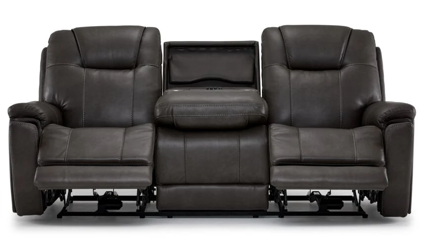 Matrix Triple Power Reclining Sofa with Multimedia System, Heat and Air Massage - Smoke - Image 6