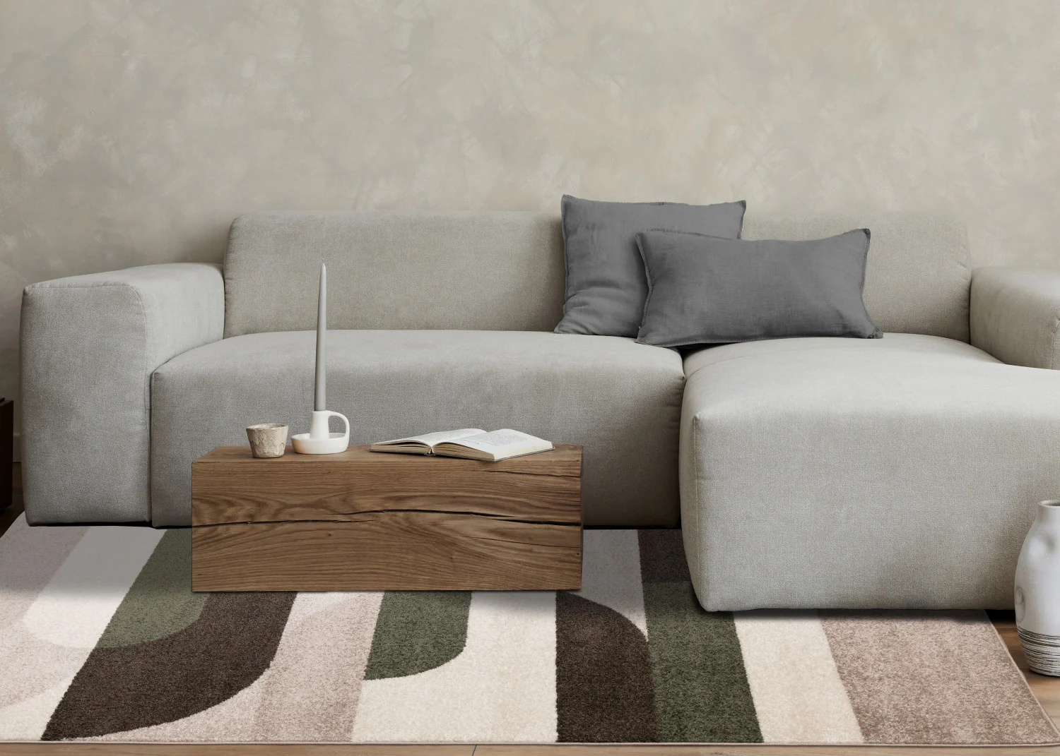 Maui Contemporary Geometric Area Rug - 5' X 8' - Cream/Green - Image 3