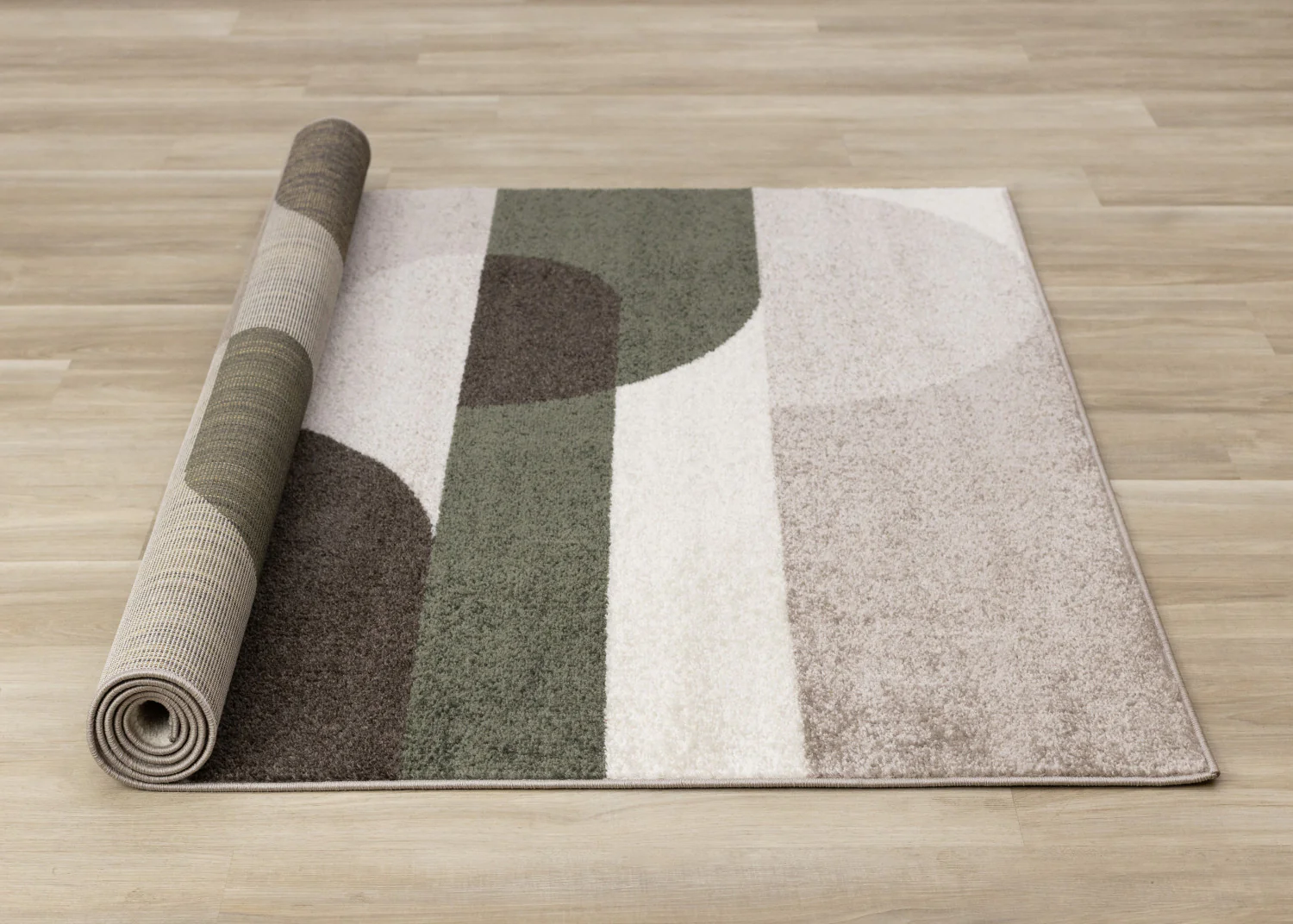 Maui Contemporary Geometric Area Rug - 5' X 8' - Cream/Green - Image 8