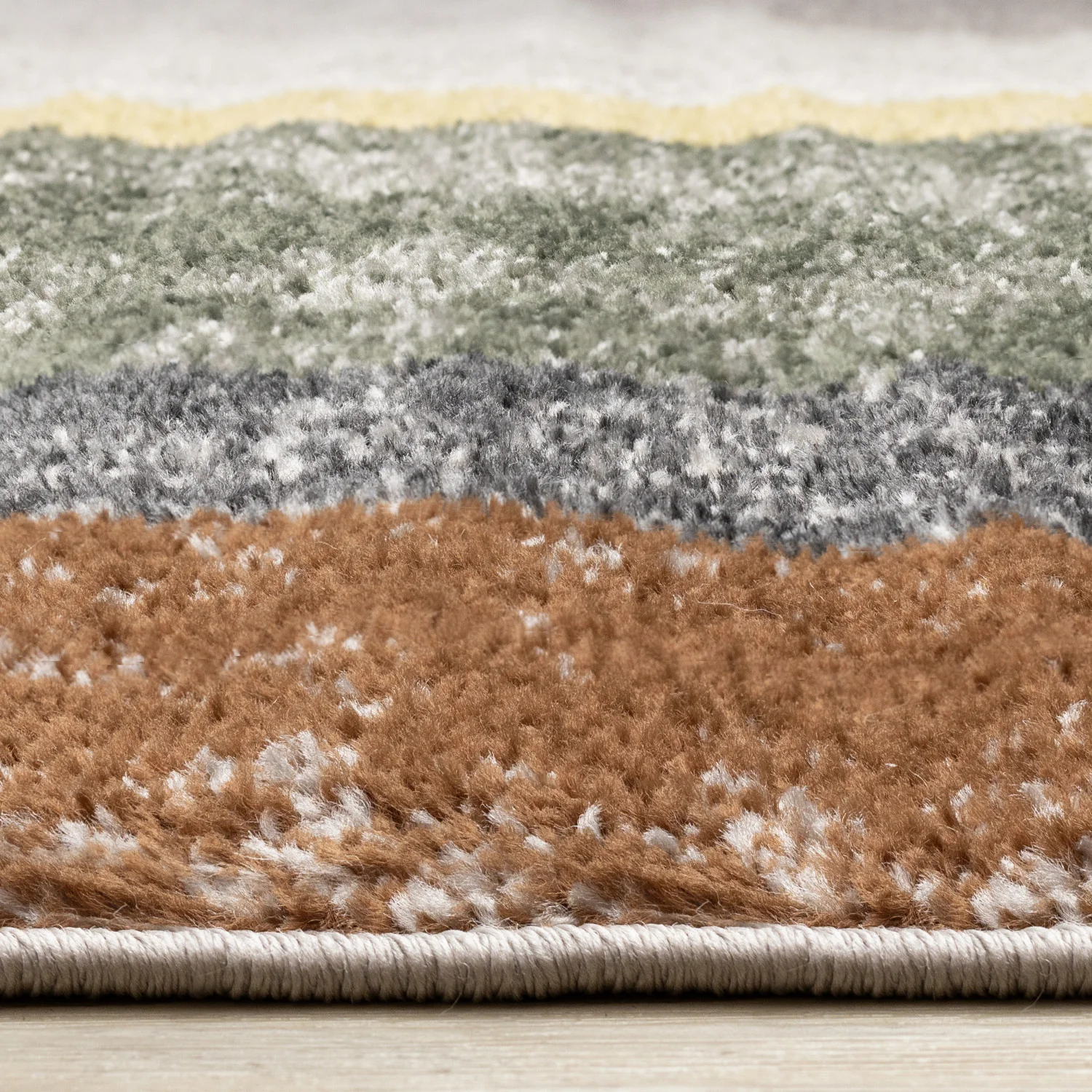 Maui Modern Geometric Area Rug - 8' X 11' - Grey/Green/Yellow - Image 5