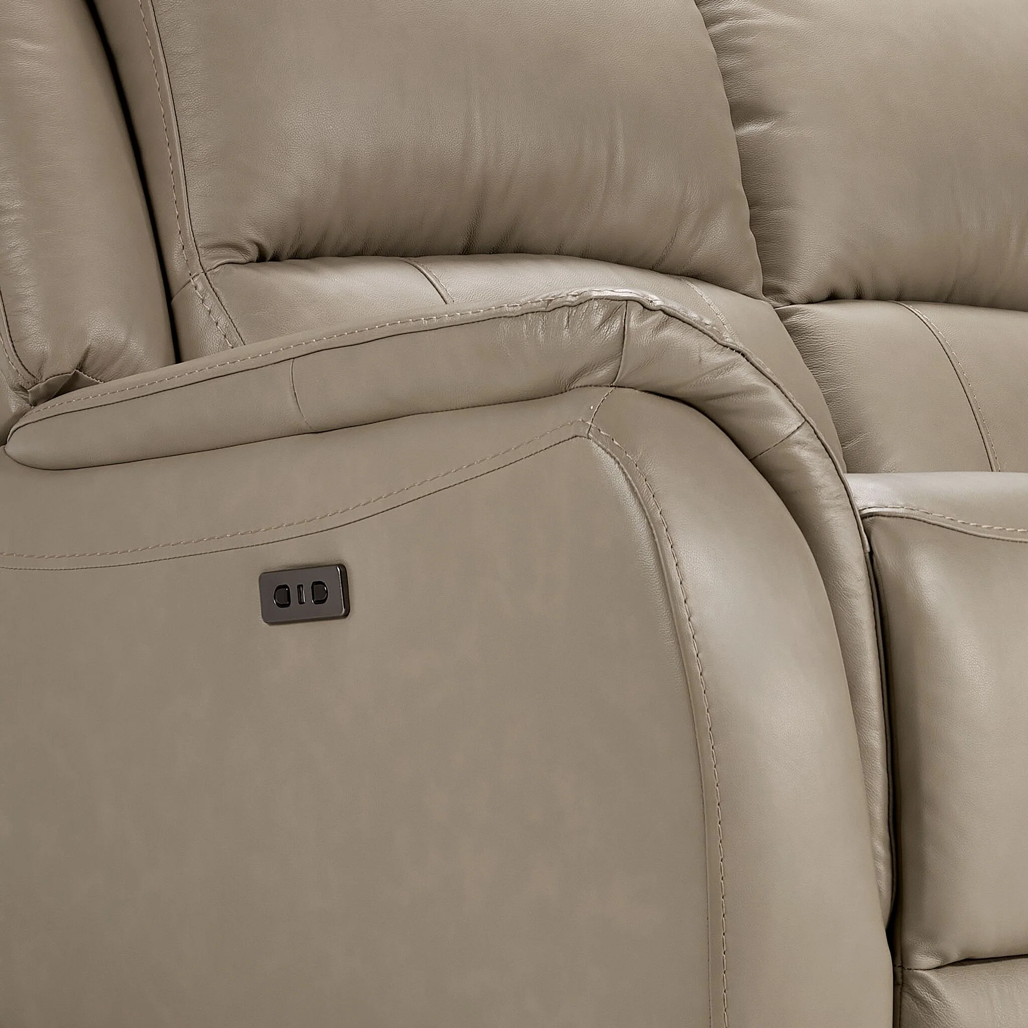 Maxton Leather Power Recliner - Taupe - Image 5