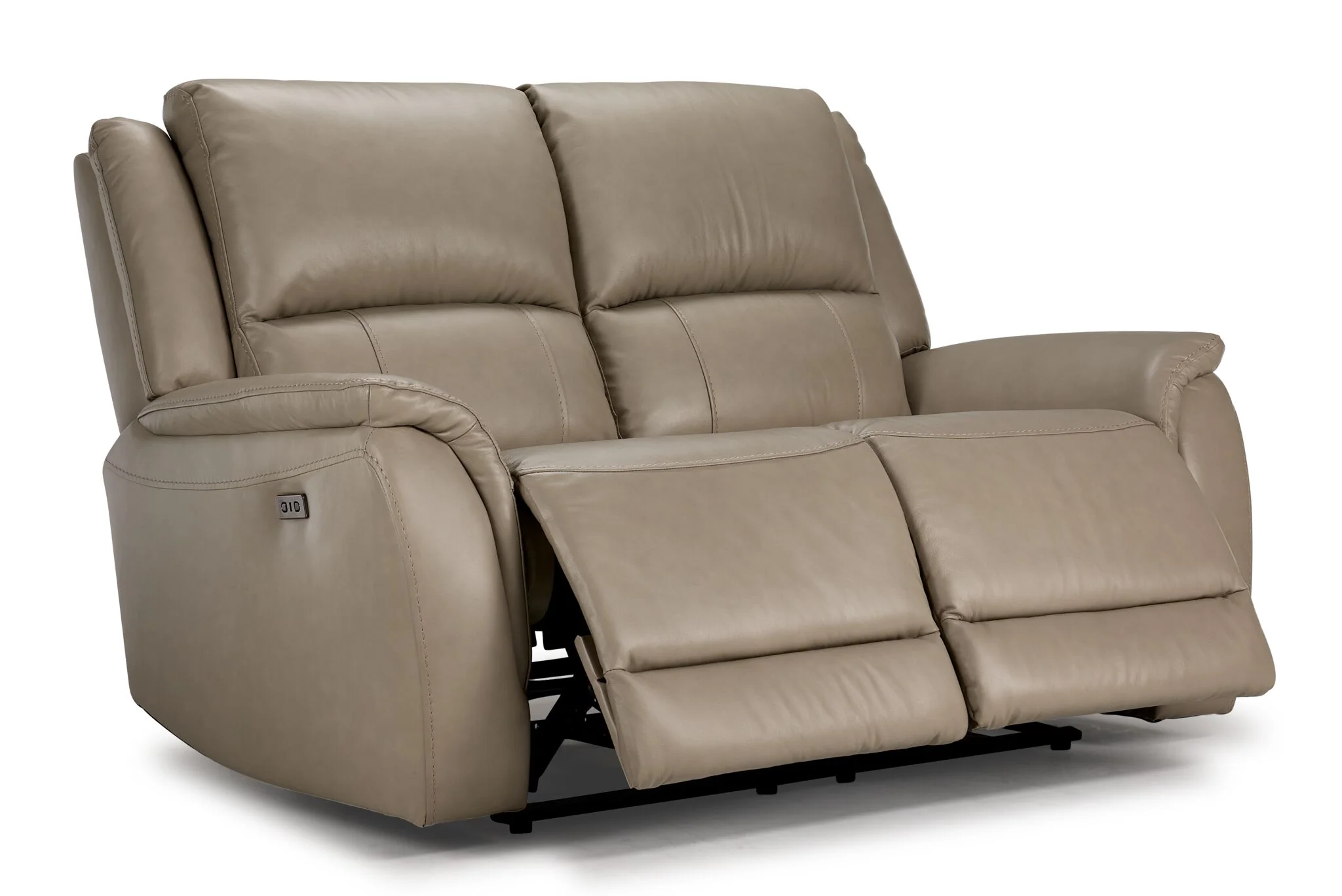 Maxton Leather Power Reclining Loveseat - Taupe - Image 3
