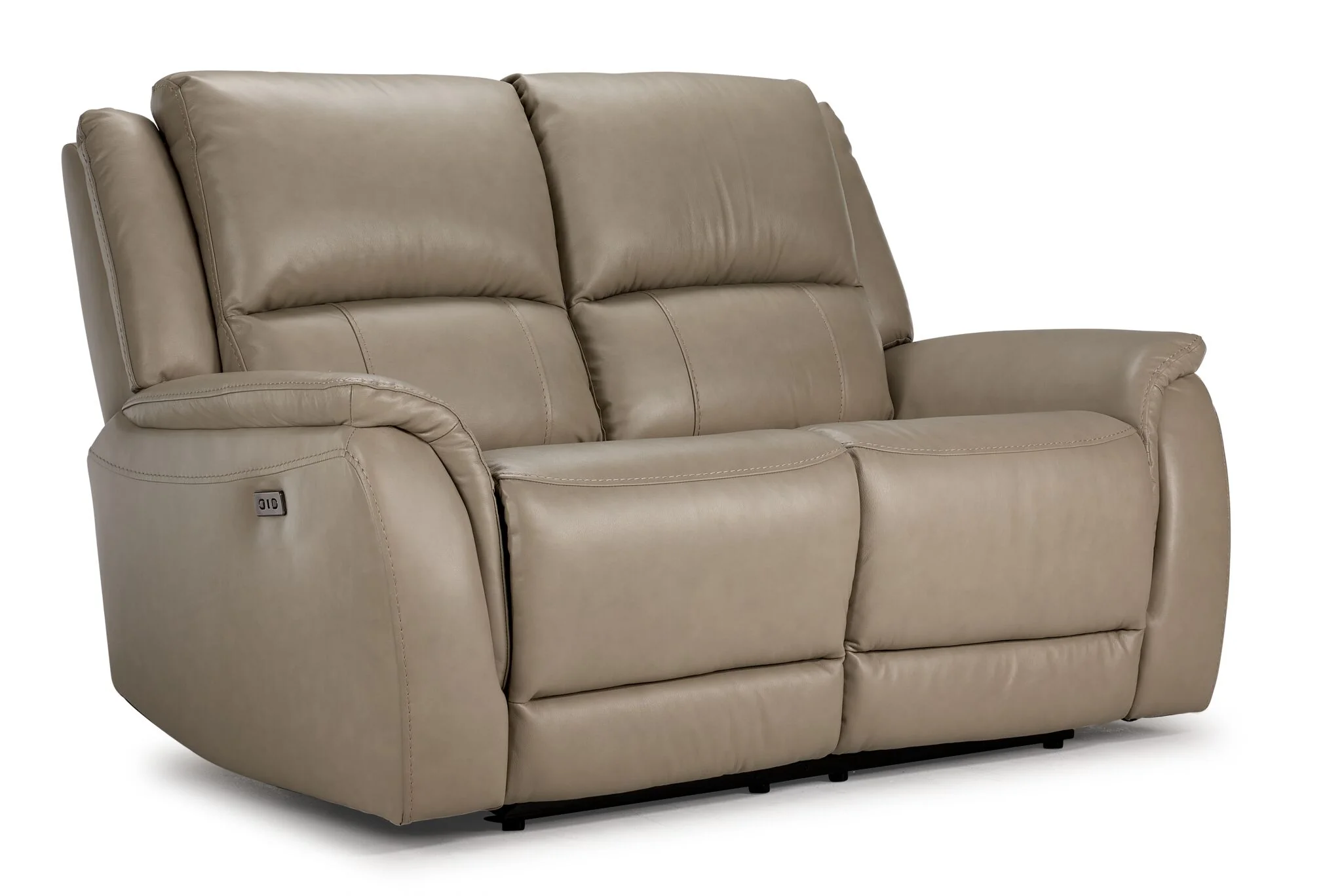Maxton Leather Power Reclining Sofa and Loveseat Set - Taupe - Image 2