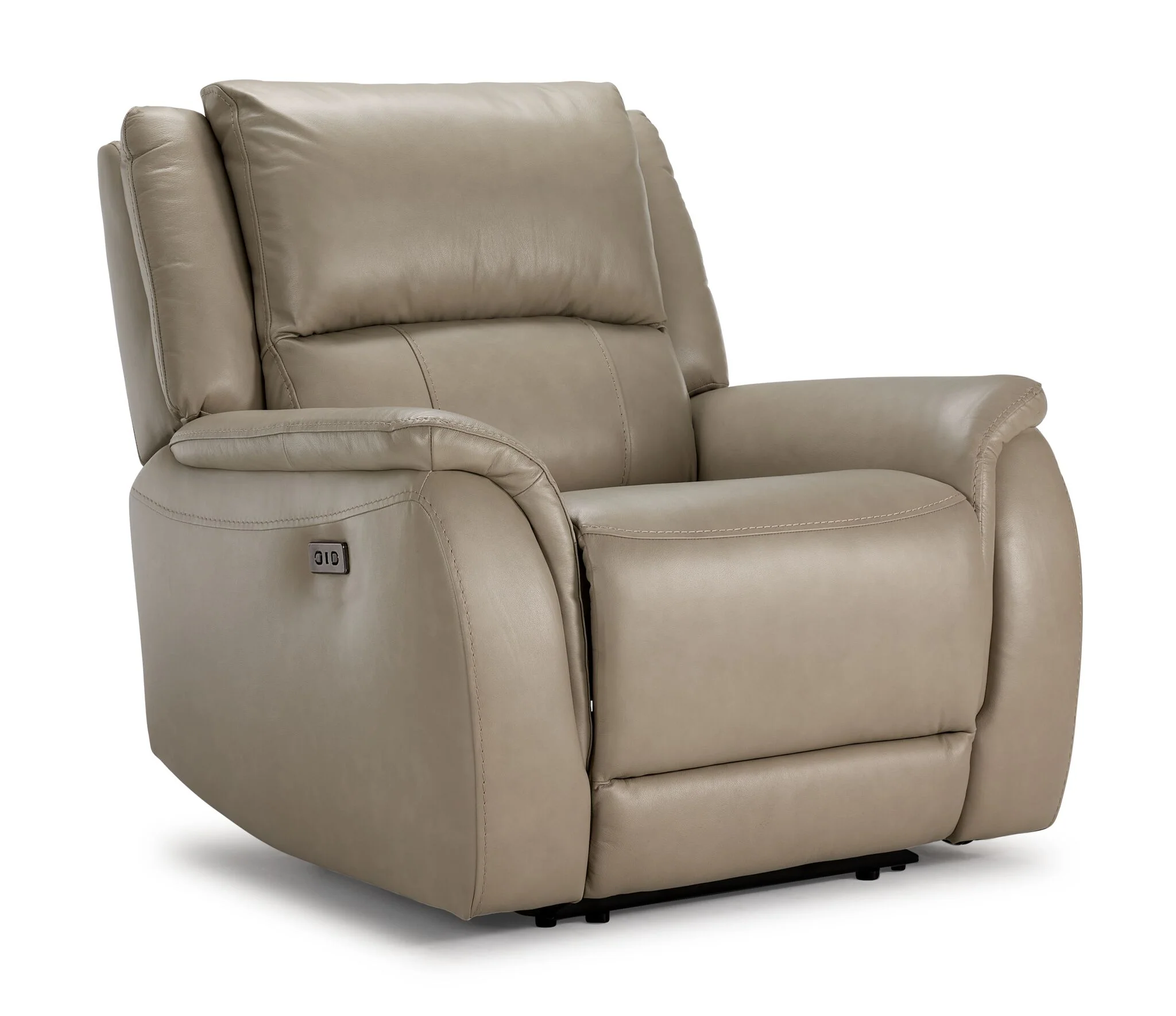 Maxton Leather Power Reclining Sofa, Loveseat and Chair Set - Taupe - Image 2
