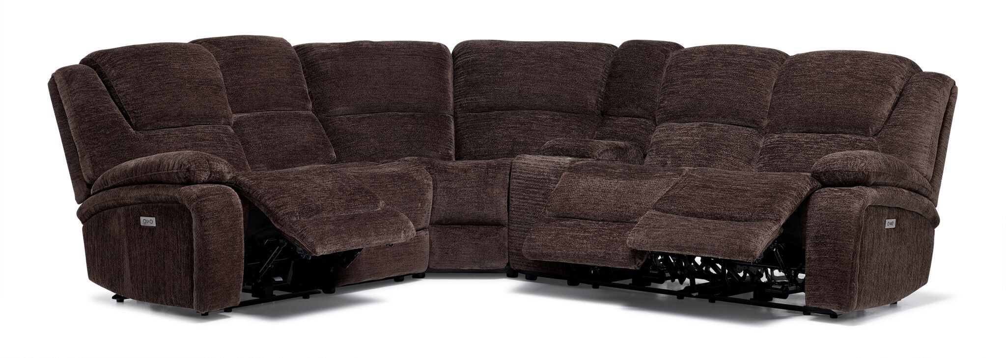 Maxwell 6-Piece Power Reclining Sectional with Console- Brown - Image 4