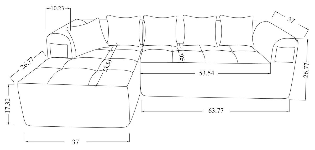Maya All Foam Sectional - Grey - Image 10