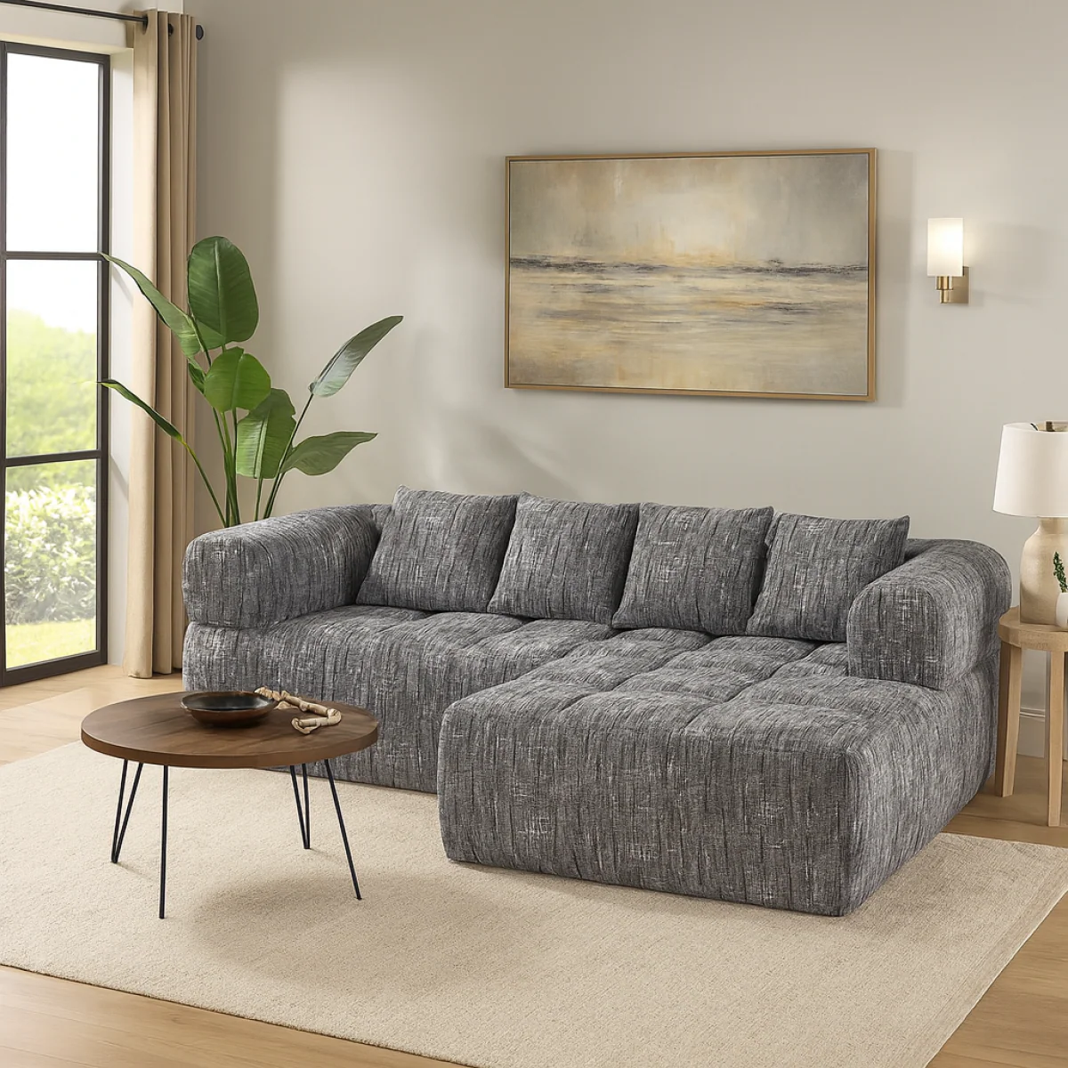Maya All Foam Sectional - Grey - Image 2
