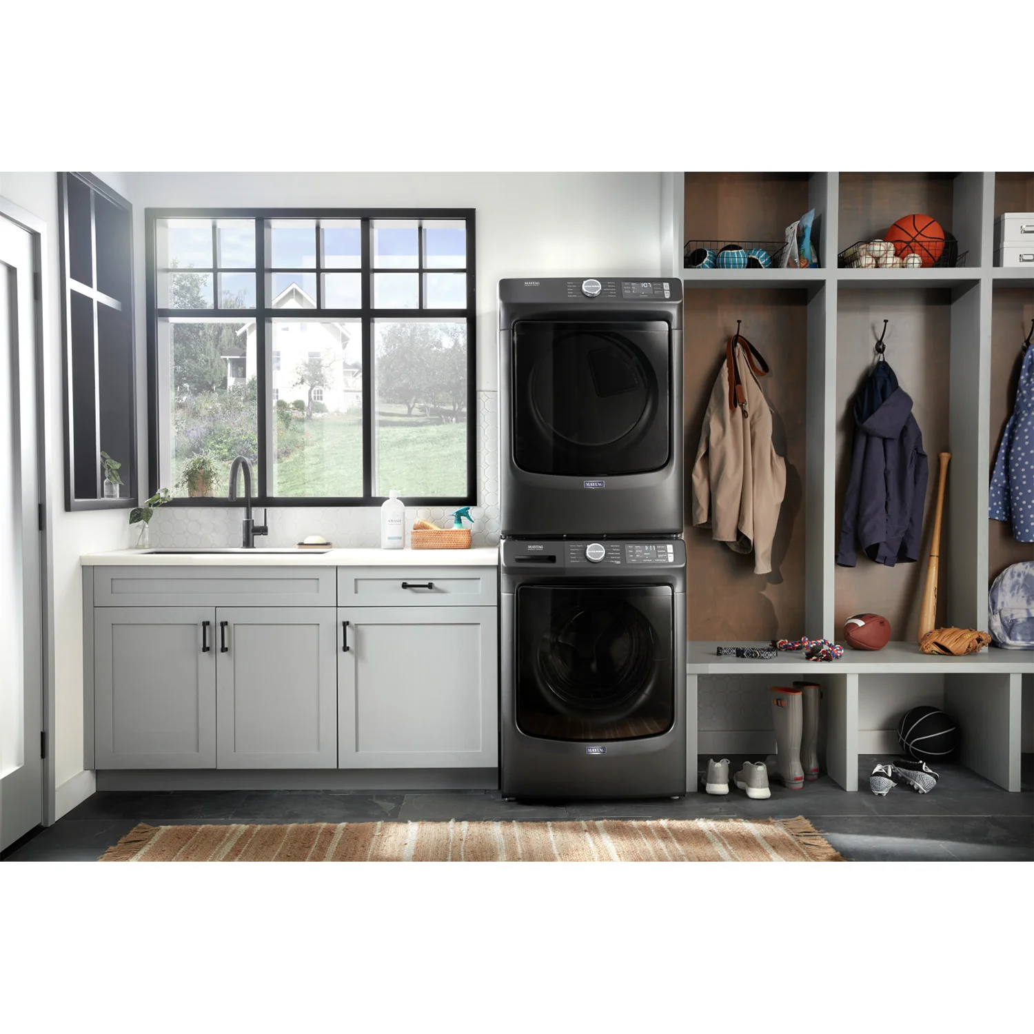 Maytag Volcano Black Front-Load Washer (5.2 cu. ft.) & Electric Dryer (7.3 cu. ft.) - MHW5630MBK/YMED6630MBK - Image 4