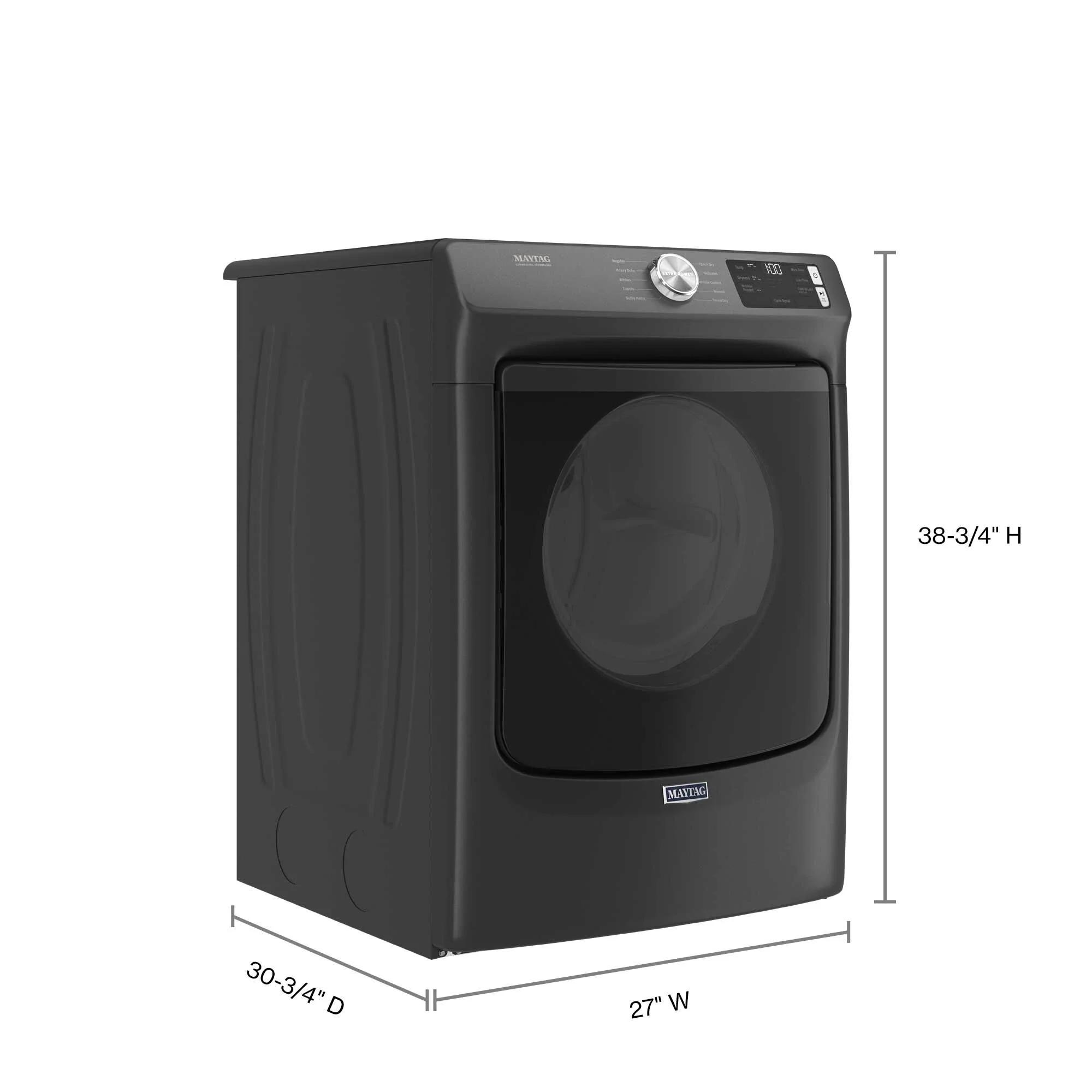 Maytag Volcano Black Gas Dryer with Extra Power and Quick Dry Cycle (7.3 cu. ft.) - MGD5630MBK - Image 4