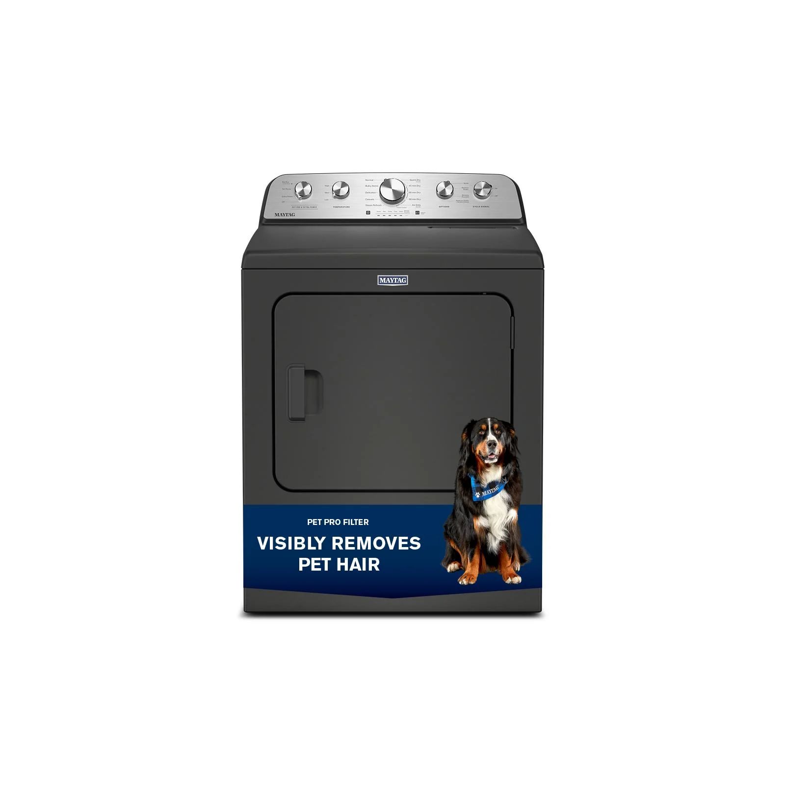 Maytag Volcano Black Steam Gas Dryer (7.0 Cu. Ft.) with Extra Power and Pet Pro Option - MGD5605RU - Image 7