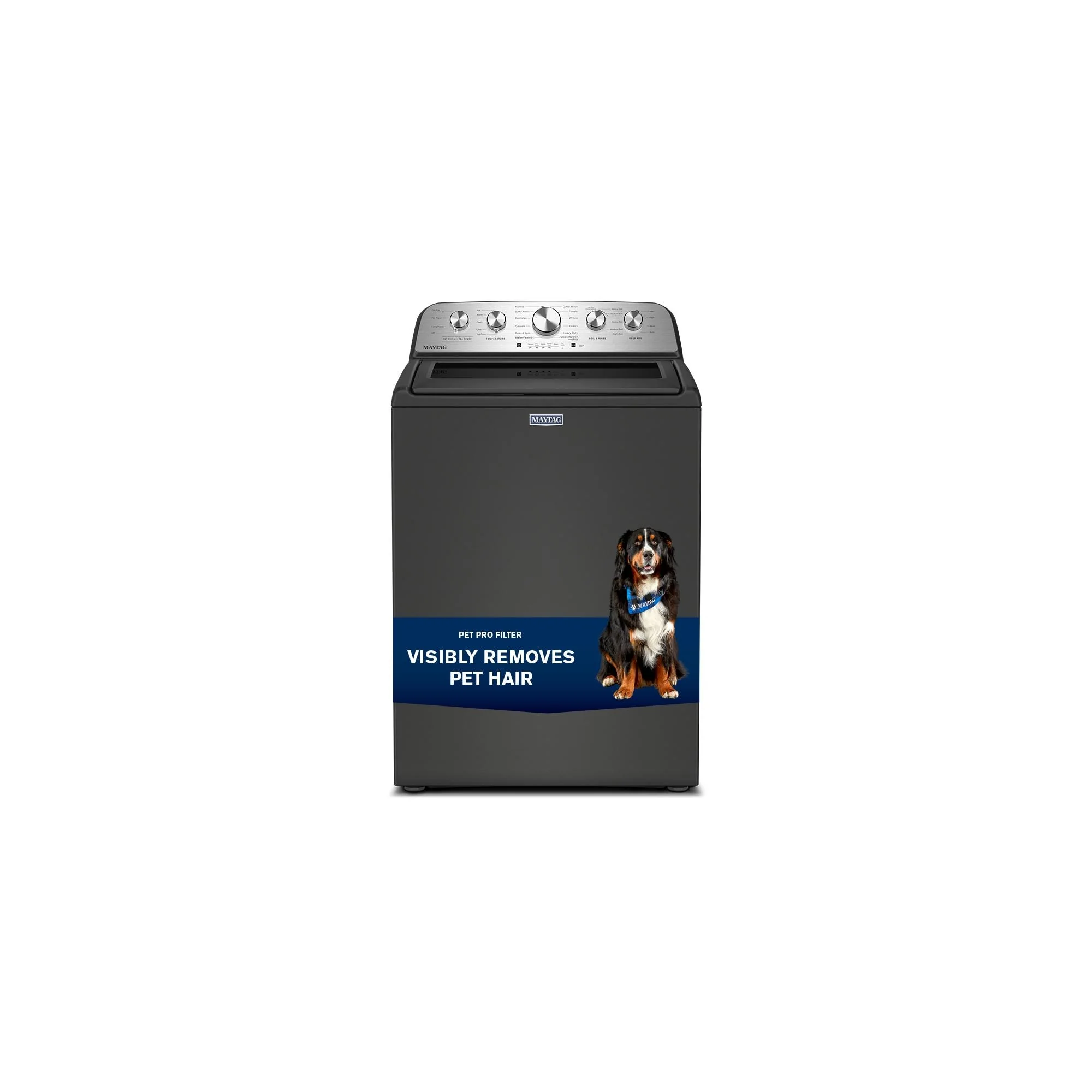Maytag Volcano Black Top Load Agitator Washer (5.4 Cu. Ft. IEC) with Extra Power and Pet Pro Option - MTW5605RU - Image 7