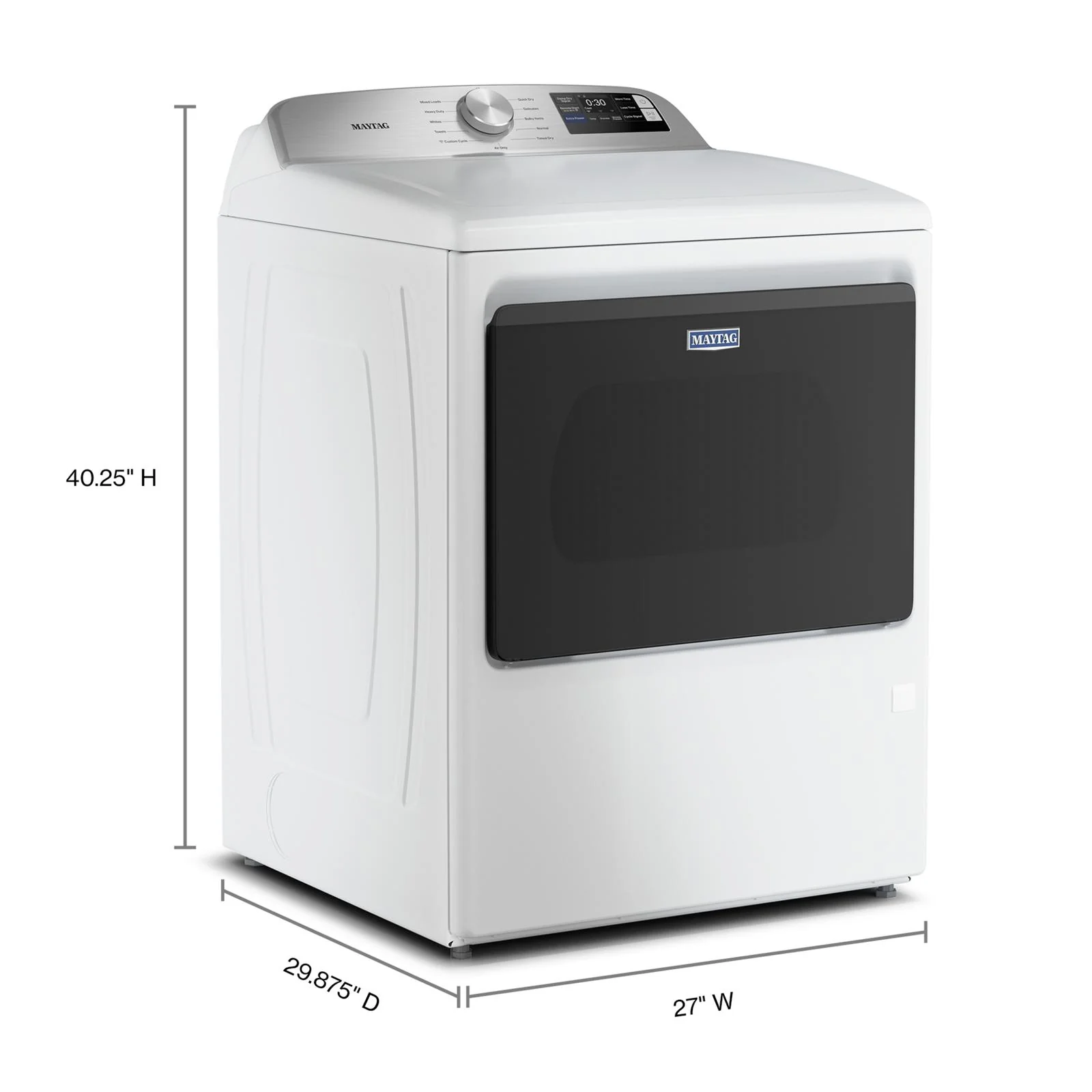 Maytag White Smart Electric Dryer (7.4 Cu. Ft.) with Extra Power Option - YMED6205RW - Image 7