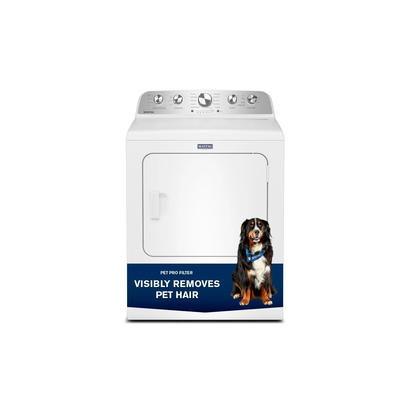 Maytag White Steam Electric Dryer (7.0 Cu. Ft.) with Pet Pro Option - YMED5605RW - Image 11