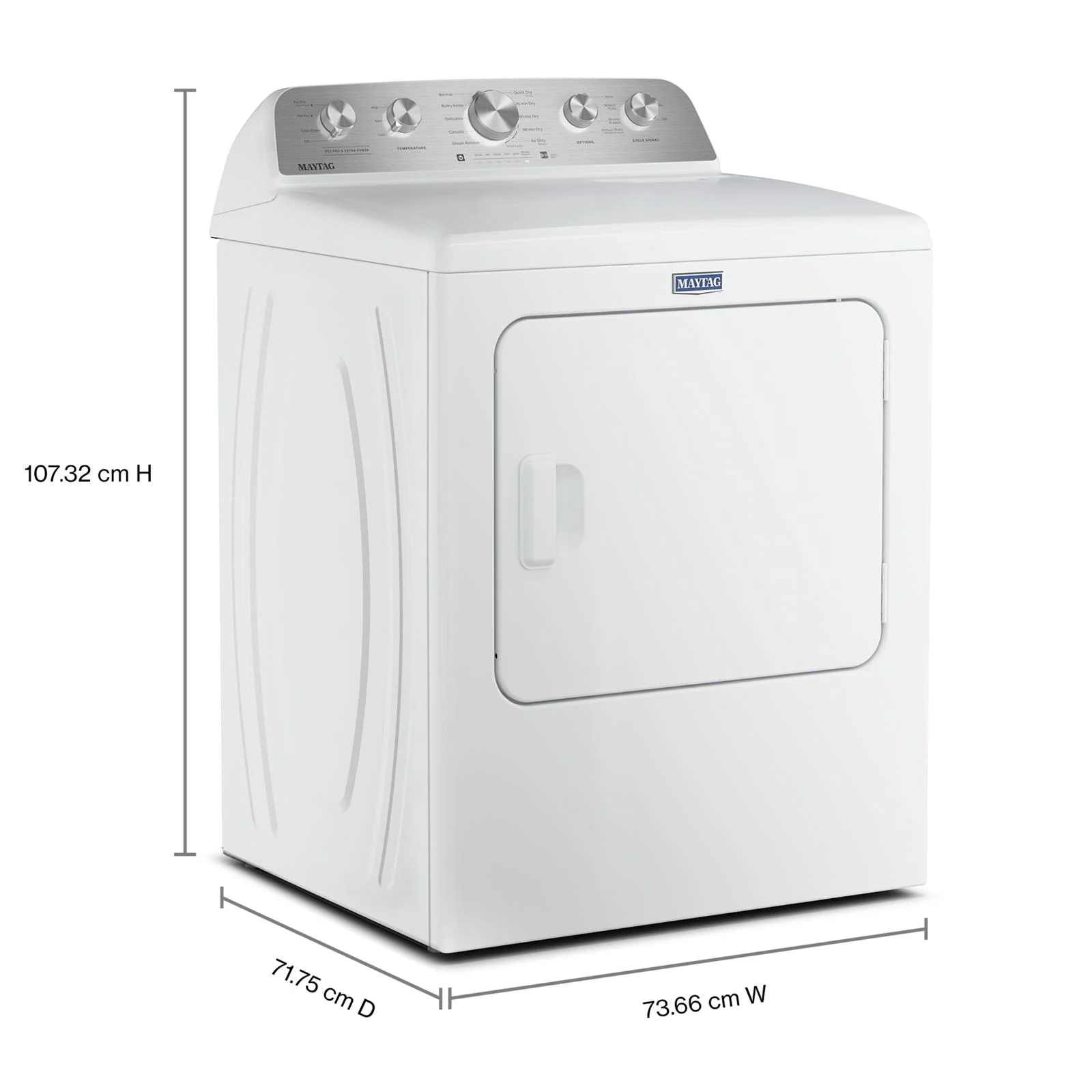 Maytag White Steam Gas Dryer (7.0 Cu. Ft.) with Pet Pro Option - MGD5605RW - Image 2