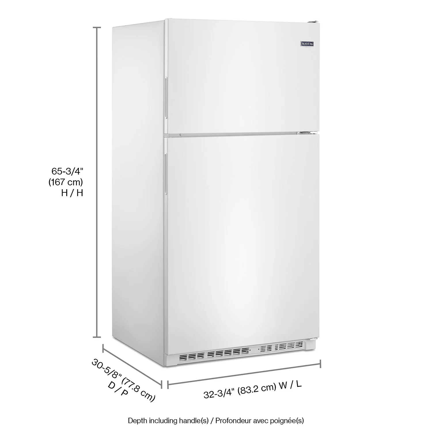 Maytag 33" 21 Cu. Ft. White Top-Freezer Refrigerator - MRT311FFFH - Image 2