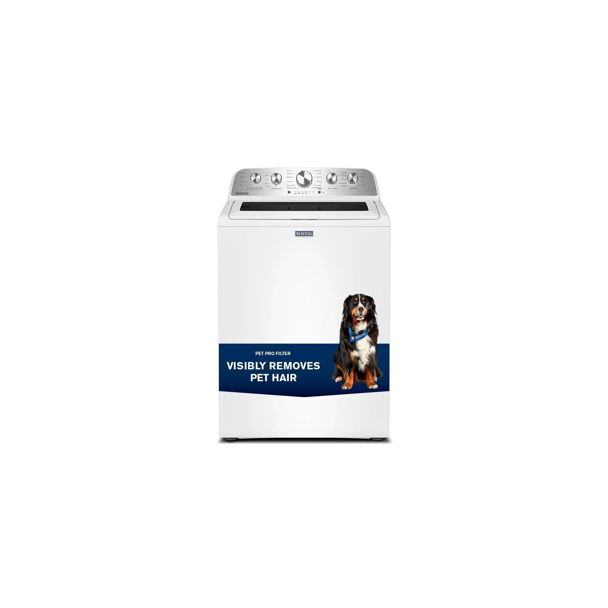 Maytag White Top Load Agitator Washer (5.4 Cu. Ft. IEC) with Extra Power and Pet Pro Option - MTW5605RW - Image 8