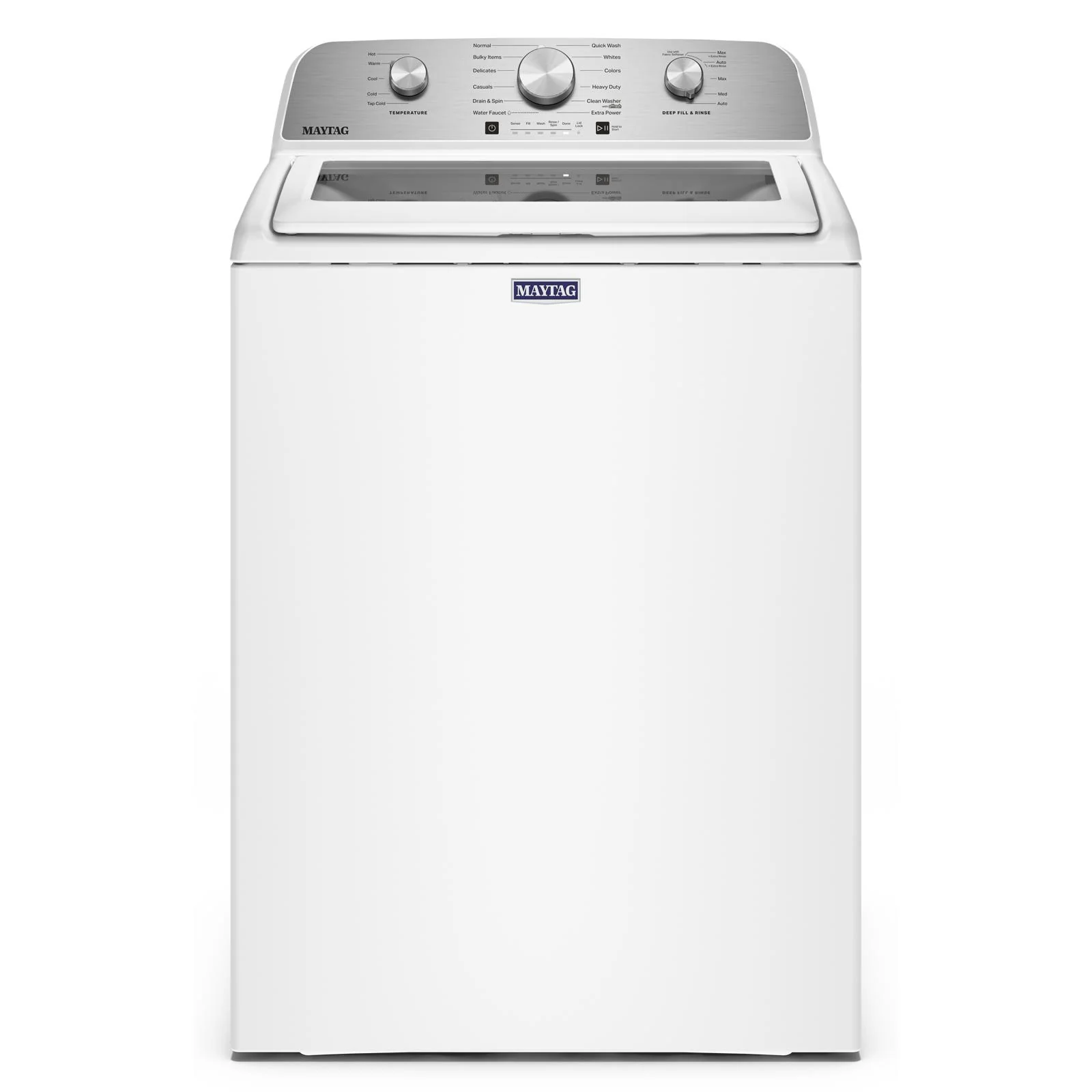 Maytag White Top Load Agitator Washer (5.4 Cu. Ft. IEC) with Extra Power Cycle - MTW5205TW
