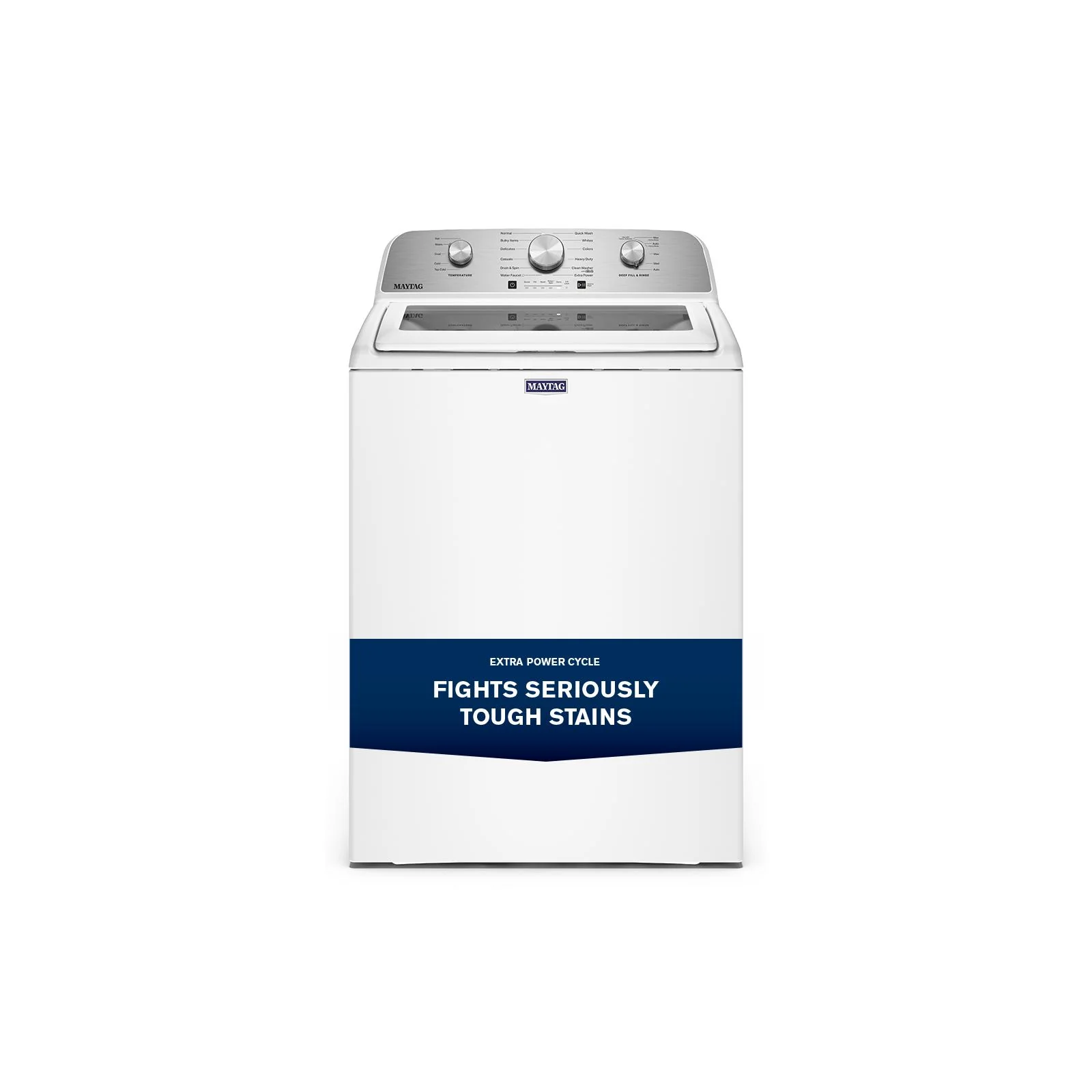 Maytag White Top Load Agitator Washer (5.4 Cu. Ft. IEC) with Extra Power Cycle - MTW5205TW - Image 9