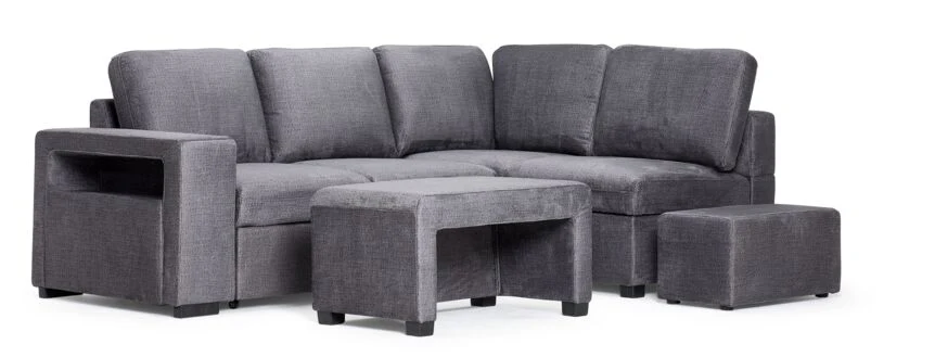 Meadow 3-Piece Sectional with Left-Facing Pop-Up Bed - Grey - Image 8