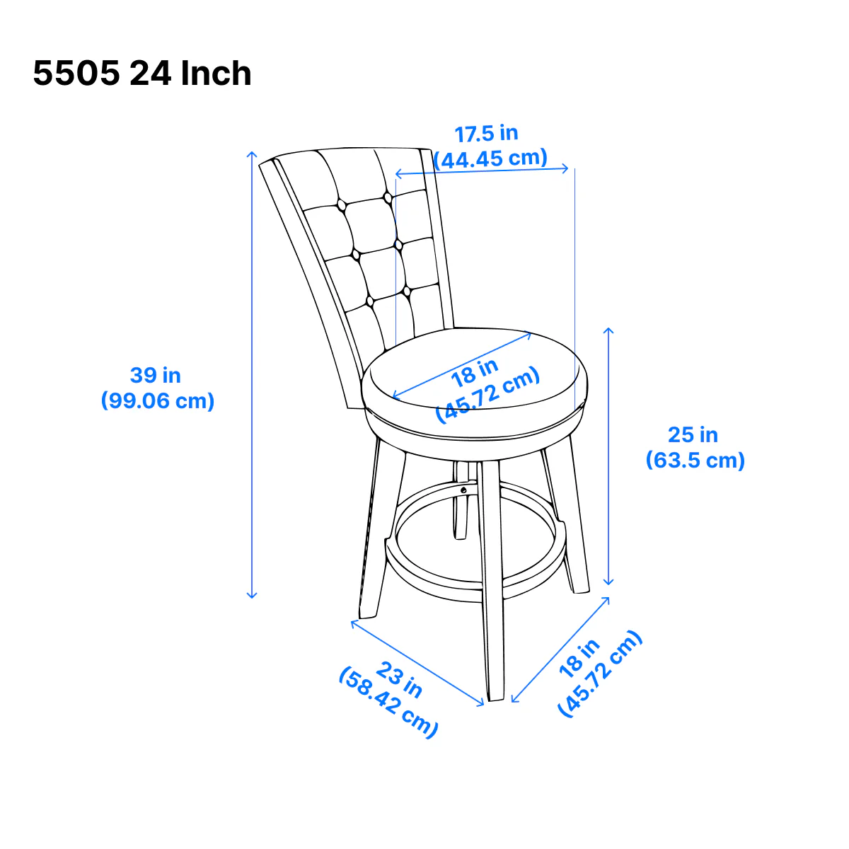 Medford Counter Stool - Black, Brown - Set of Two - Image 7