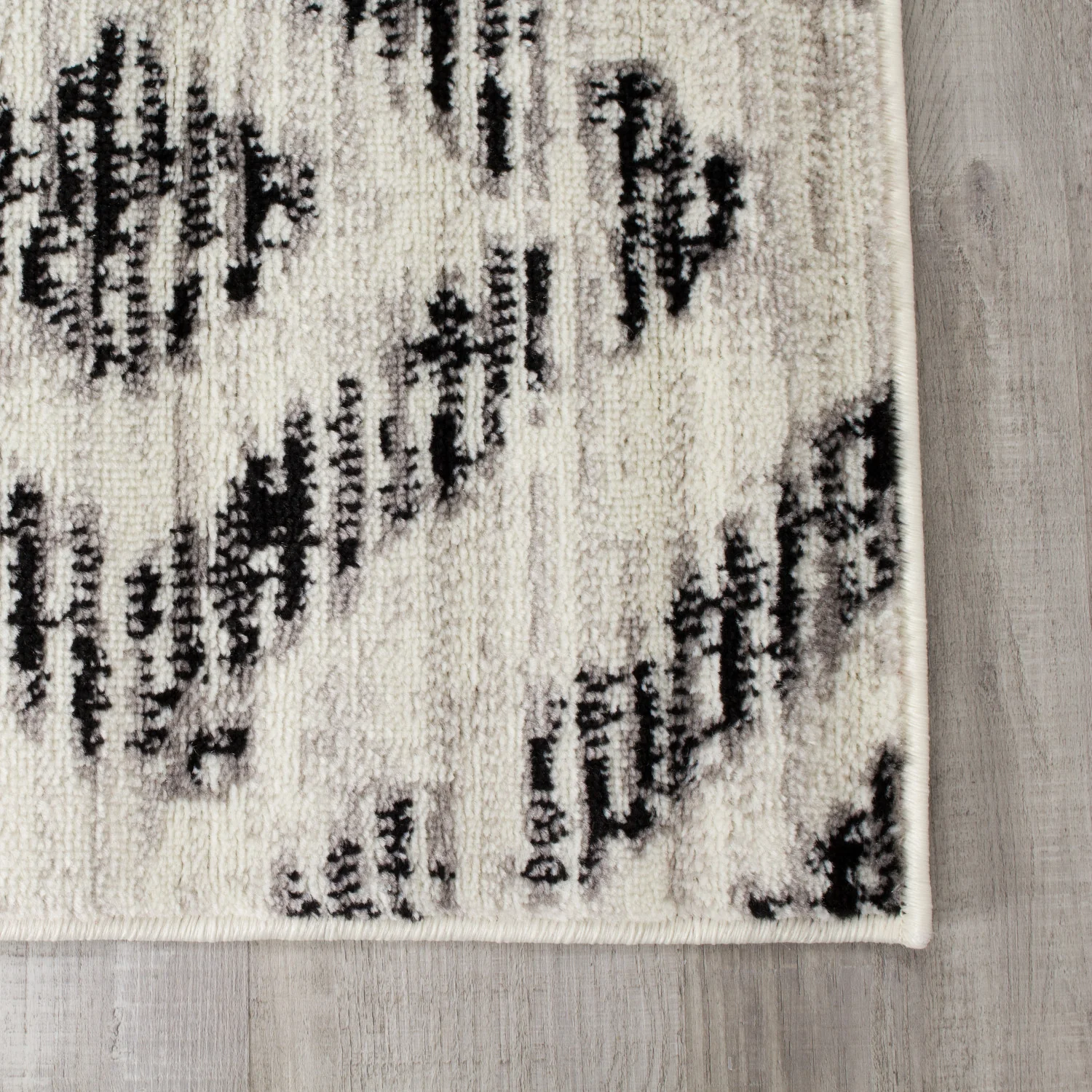 Meridian Diamond Distressed Area Rug - 8' X 11' - Grey - Image 4