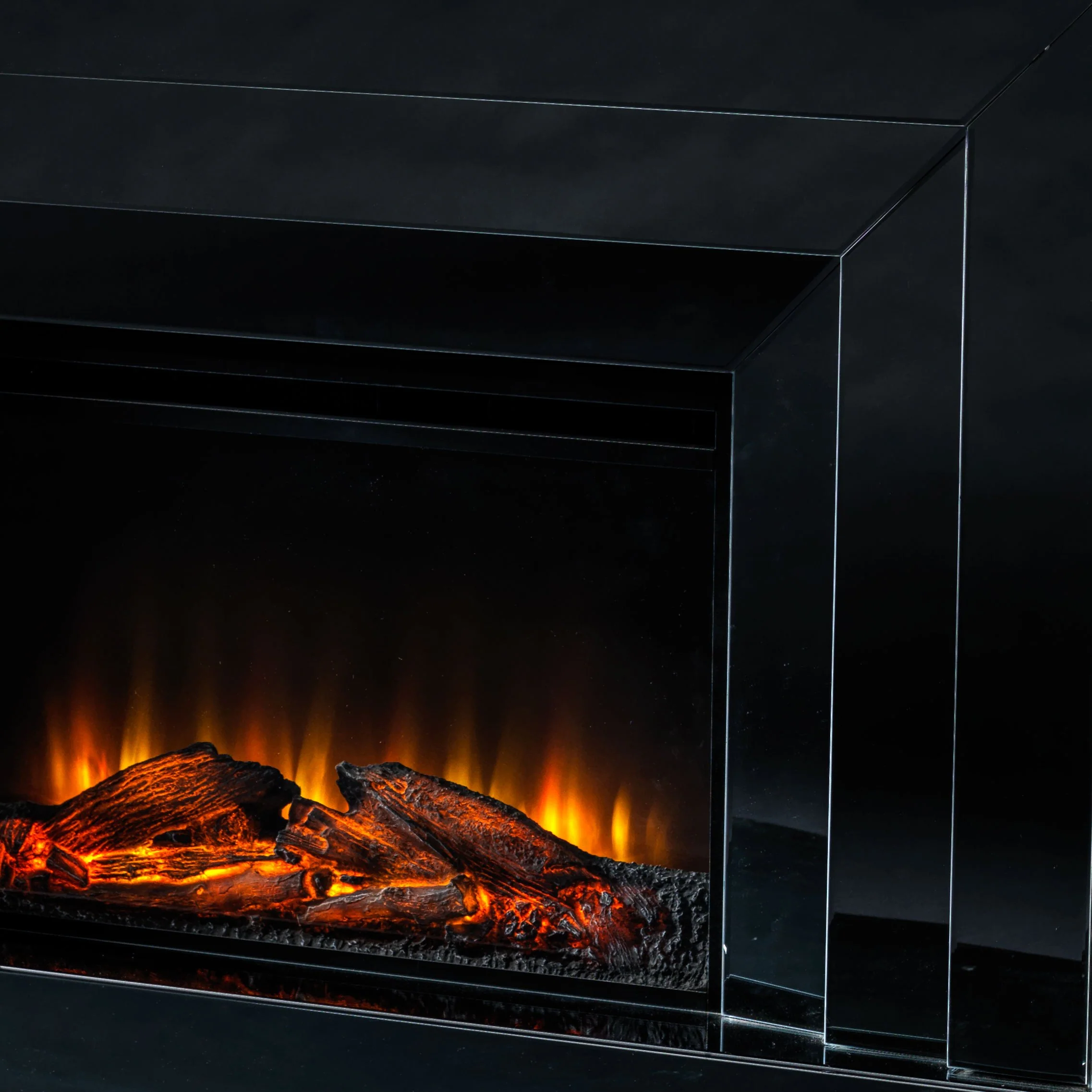 Mia Mirrored Fireplace - Smoked Grey - Image 2