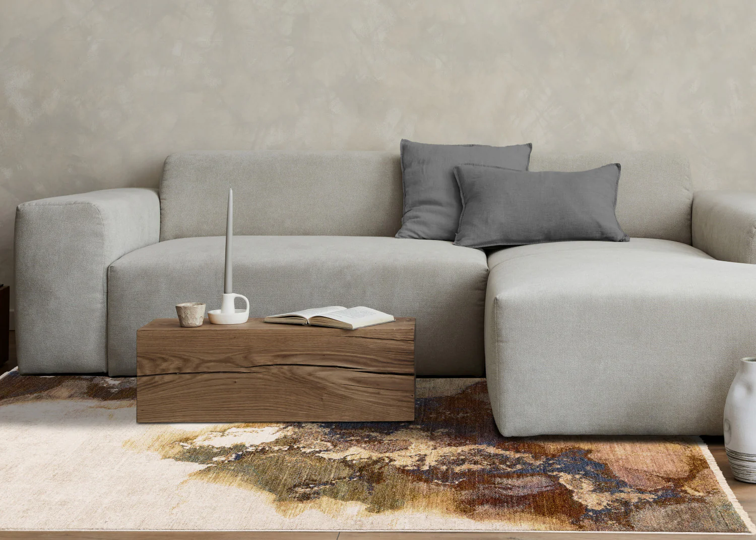 Micah Modern Galaxy Area Rug - 5' X 8' - Cream/Grey/Blue - Image 3