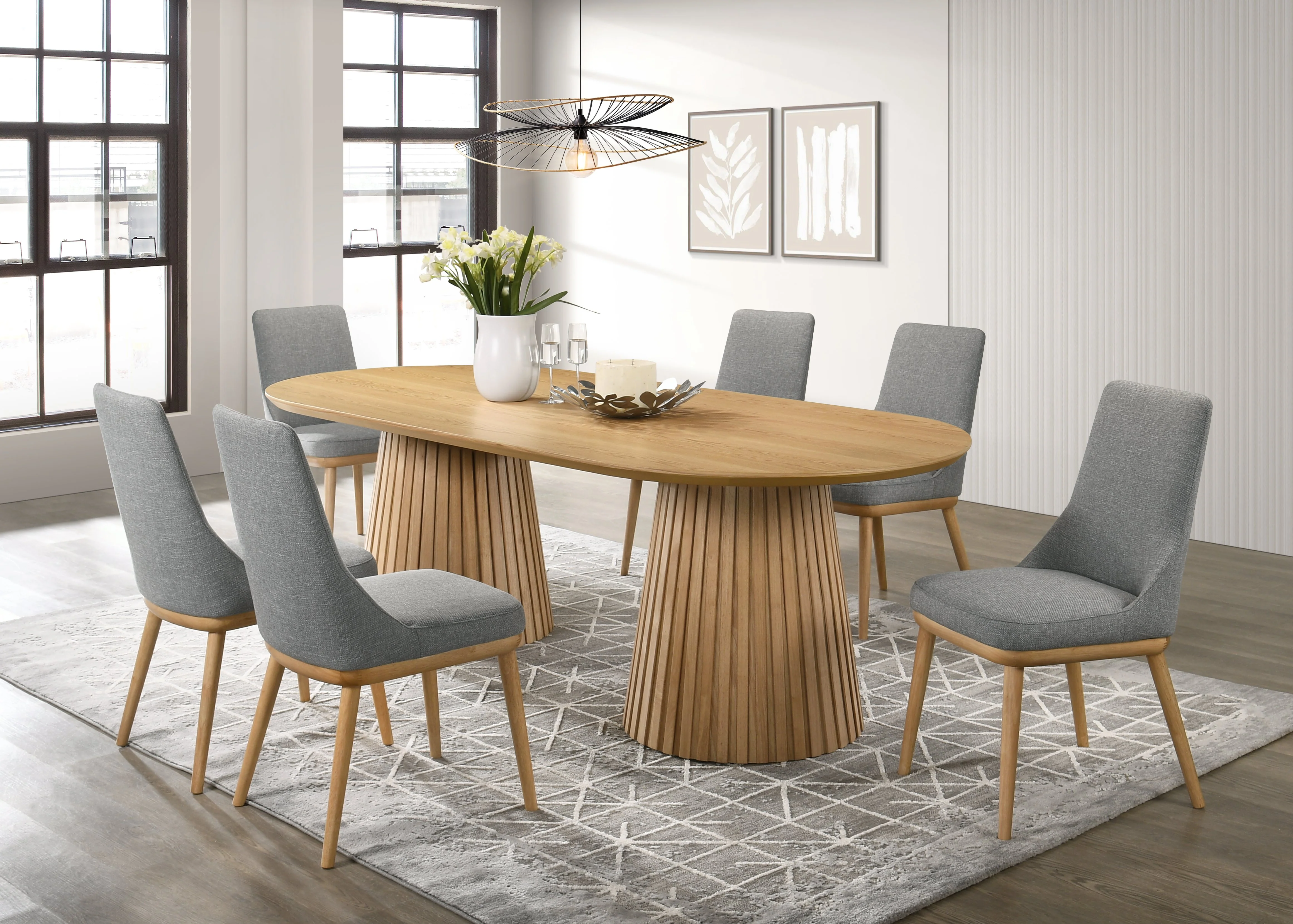 Mikael Dining Chair - Grey, Light Oak - Image 2